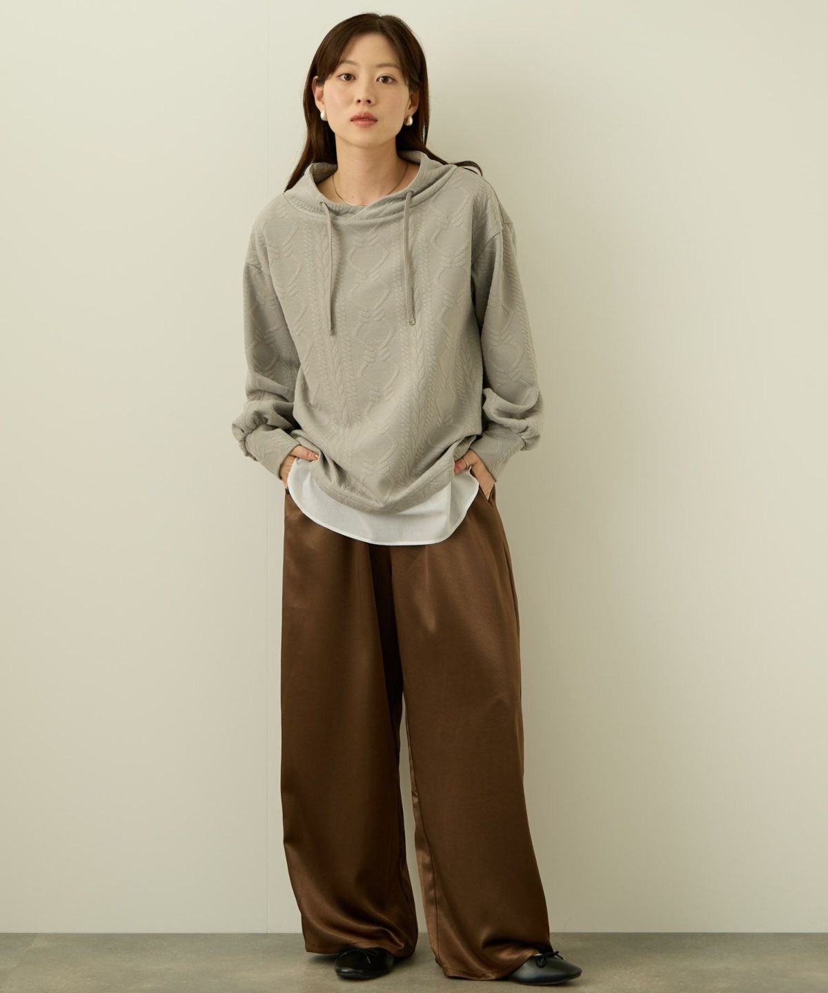 nAvy 時短ジャガードフェイクハイネックプルオーバー レディース