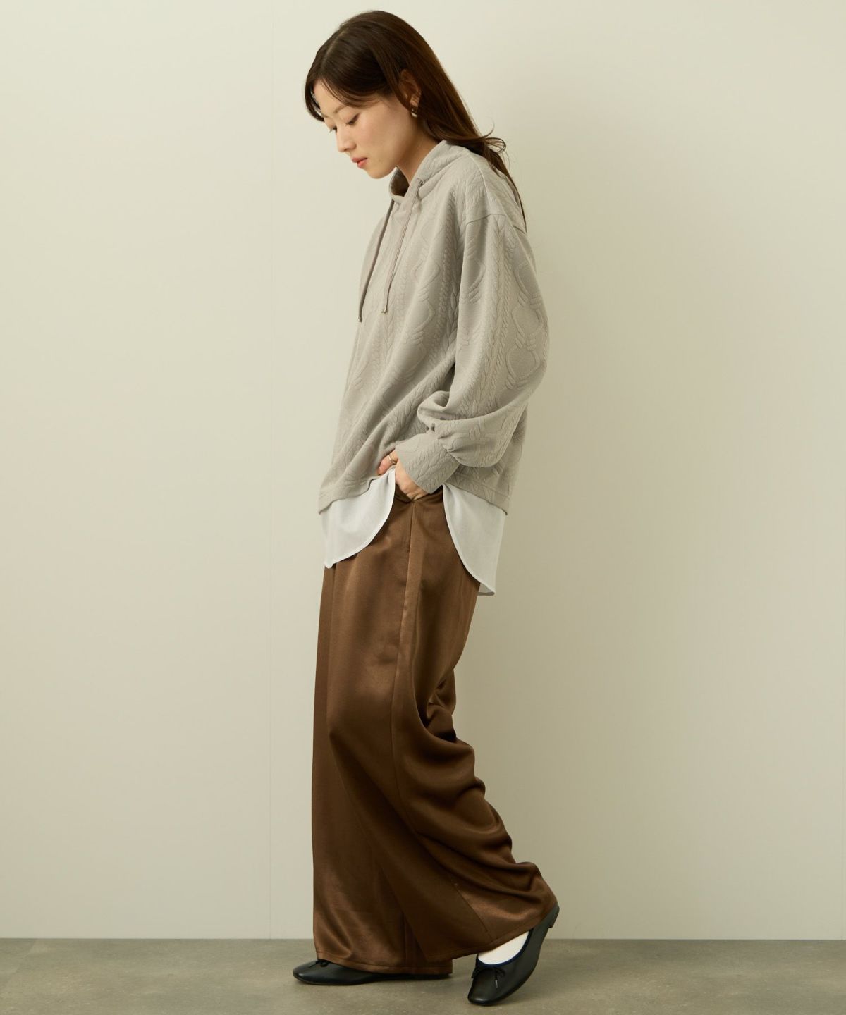 nAvy 時短ジャガードフェイクハイネックプルオーバー レディース