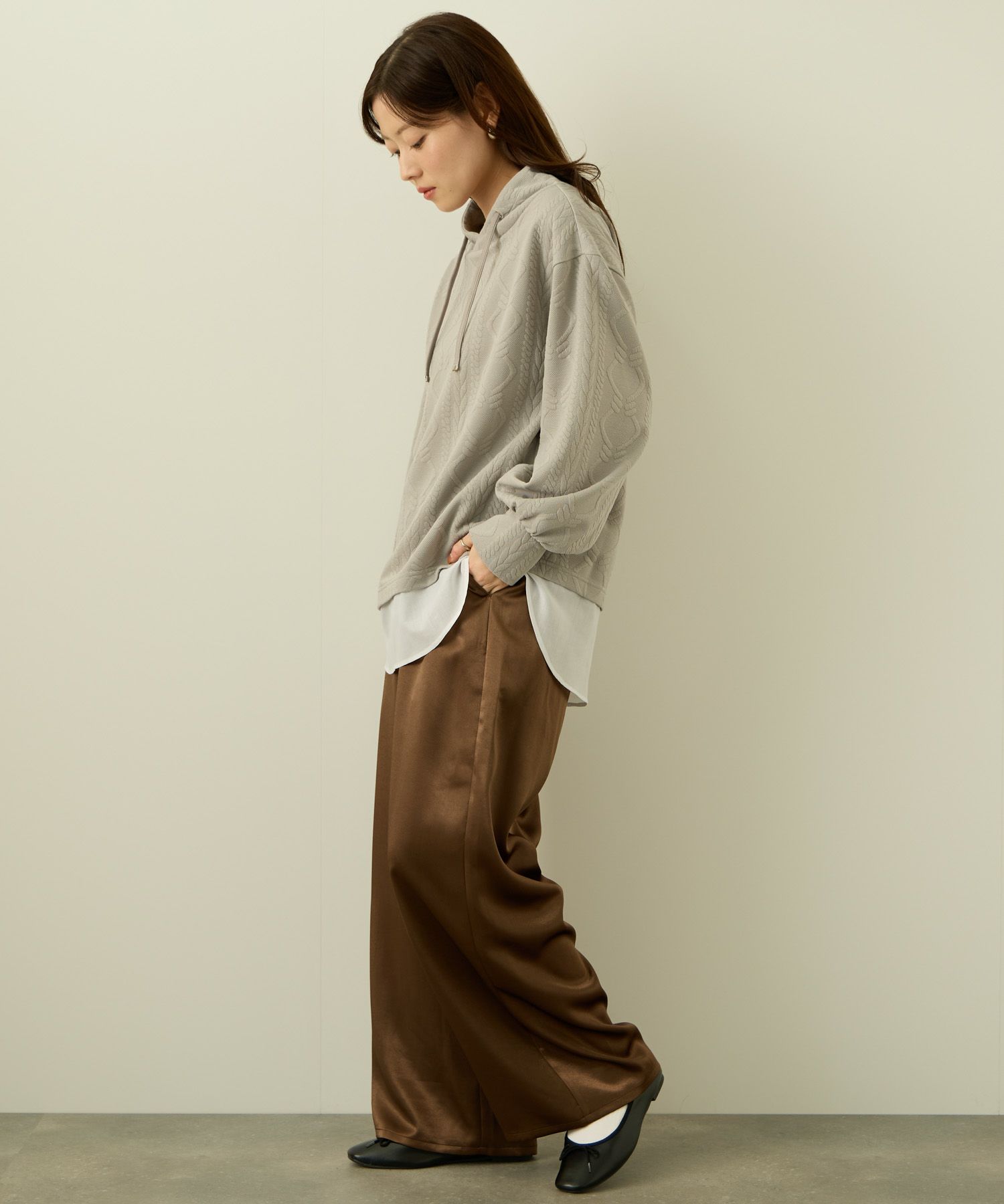 nAvy 時短ジャガードフェイクハイネックプルオーバー レディース