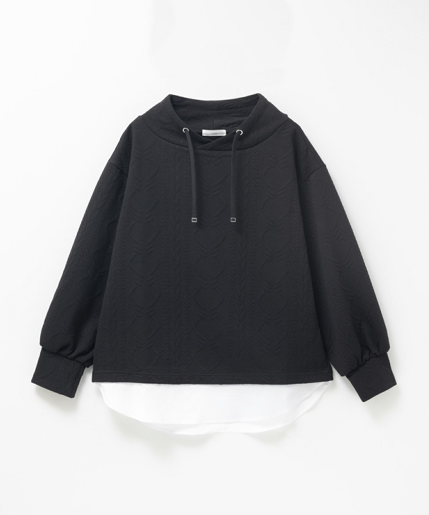 nAvy 時短ジャガードフェイクハイネックプルオーバー レディース