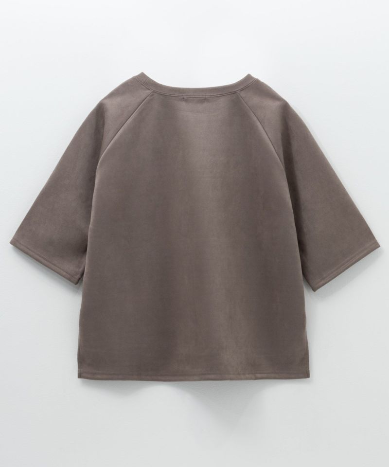 nAvy  フェイクスエード7分袖Tシャツ レディース メール便 対応商品商品画像-2