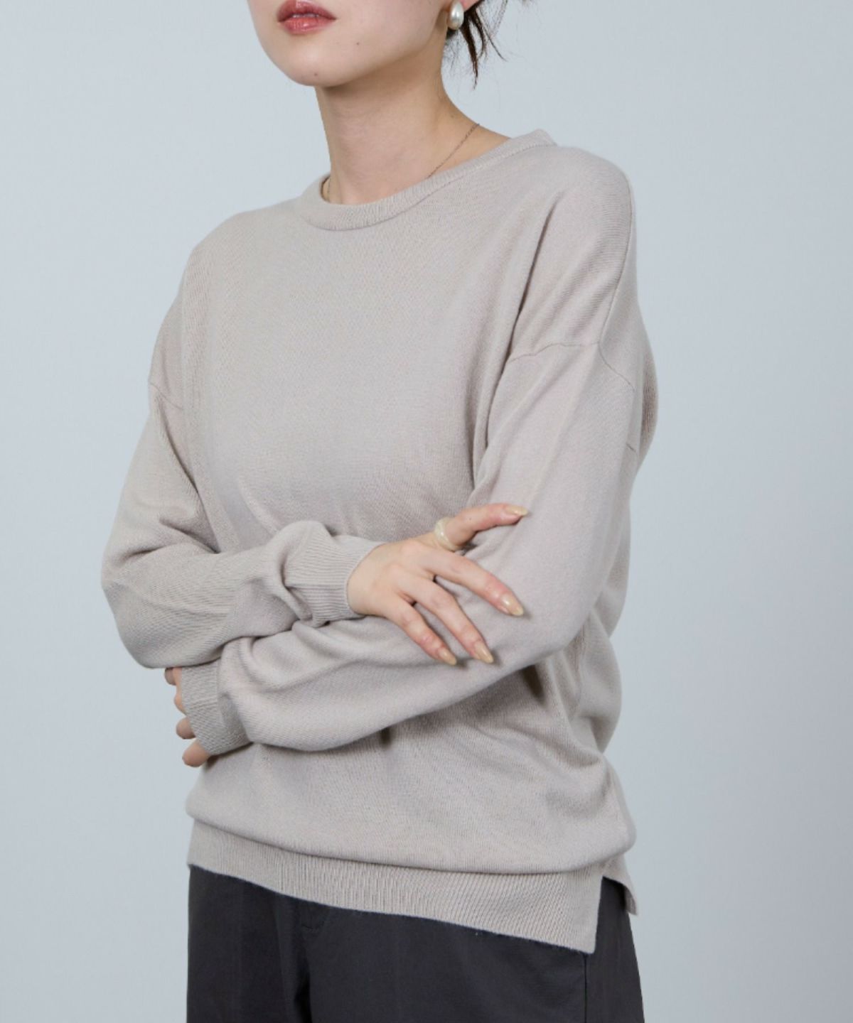 nAvy カシミヤタッチニット クルーネック レディース