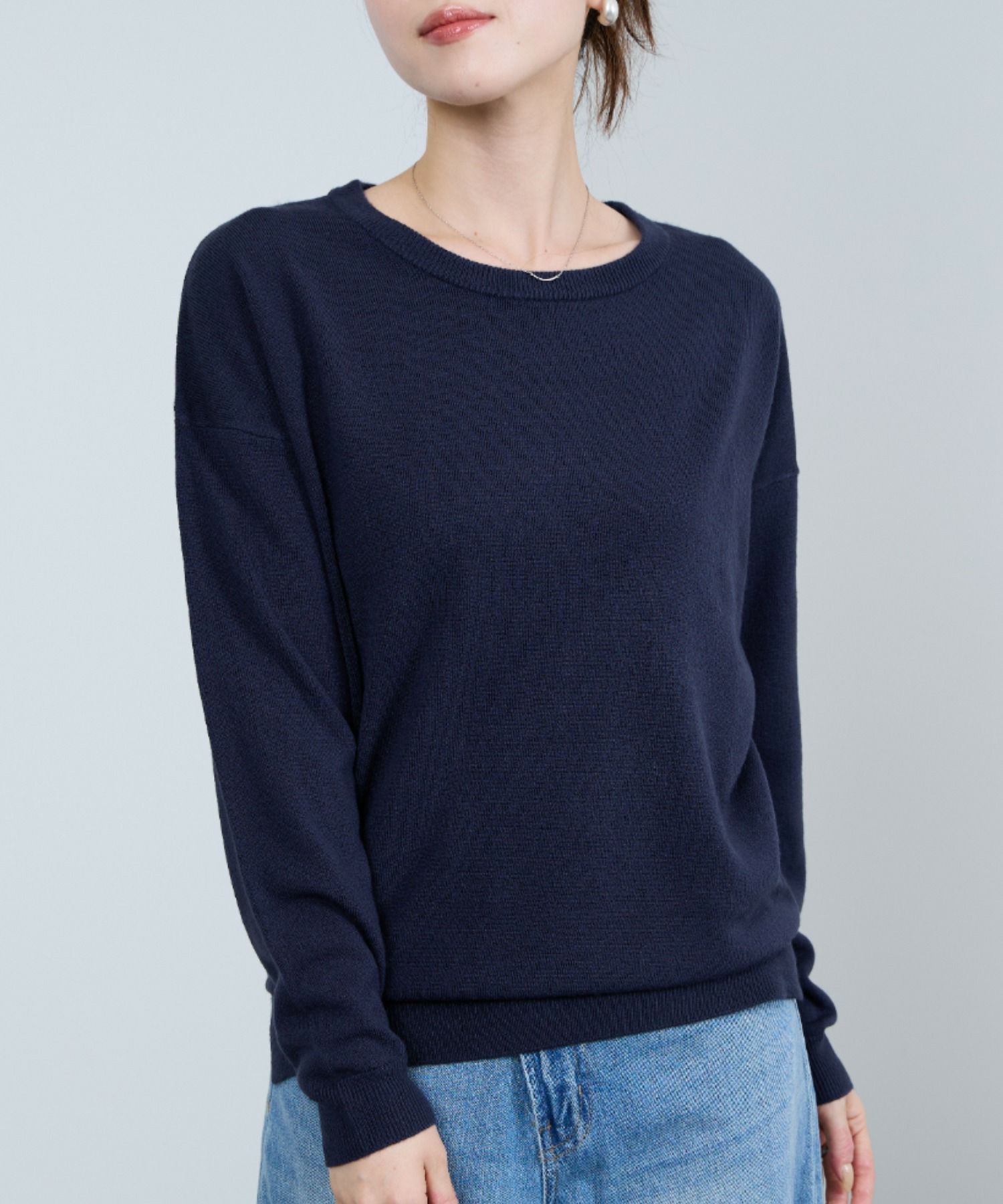 nAvy カシミヤタッチニット クルーネック レディース商品画像-3