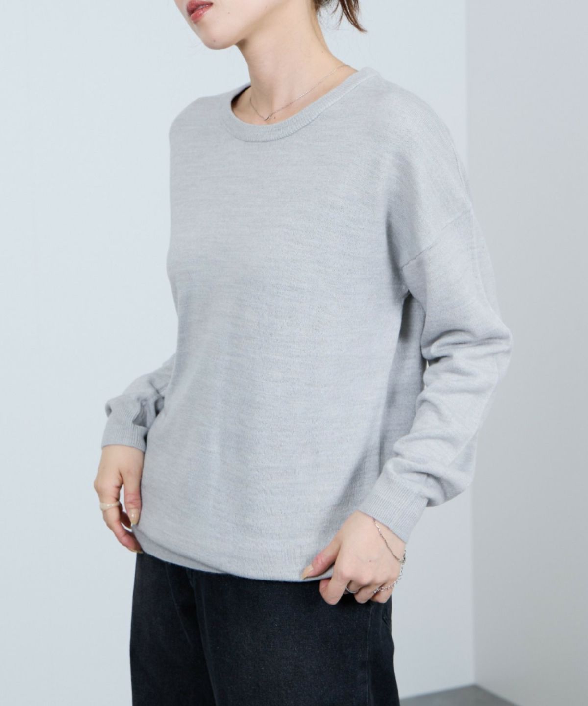 nAvy カシミヤタッチニット クルーネック レディース