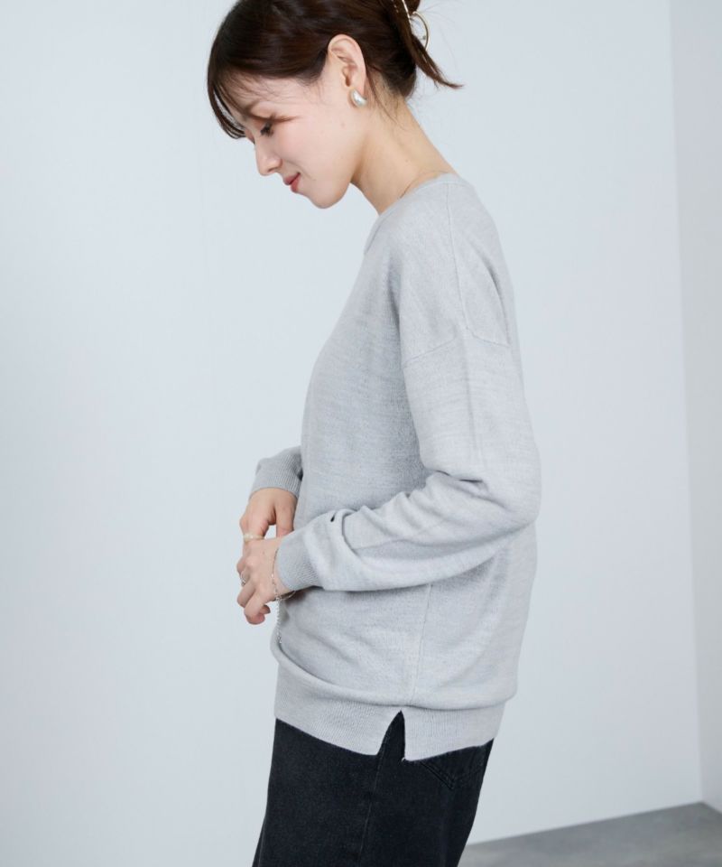 nAvy カシミヤタッチニット クルーネック レディース商品画像-5