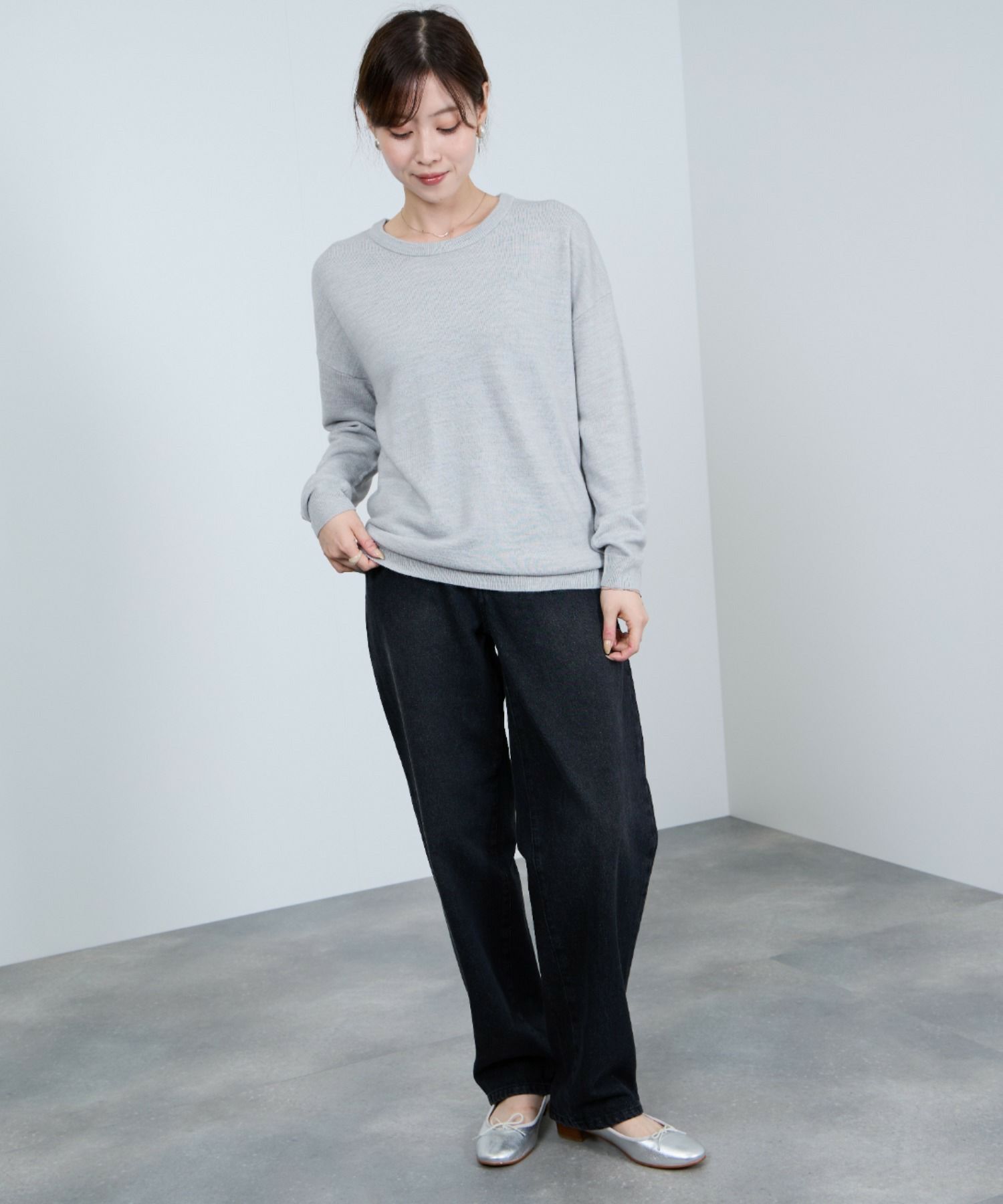 nAvy カシミヤタッチニット クルーネック レディース商品画像-6