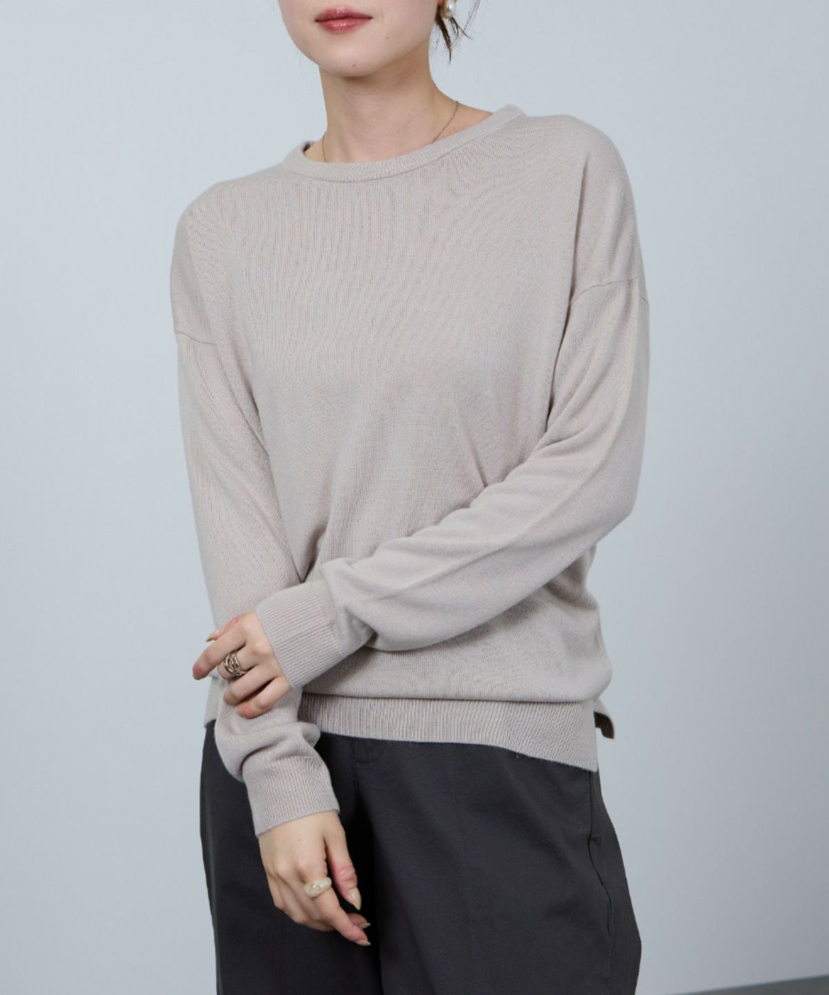 nAvy カシミヤタッチニット クルーネック レディース