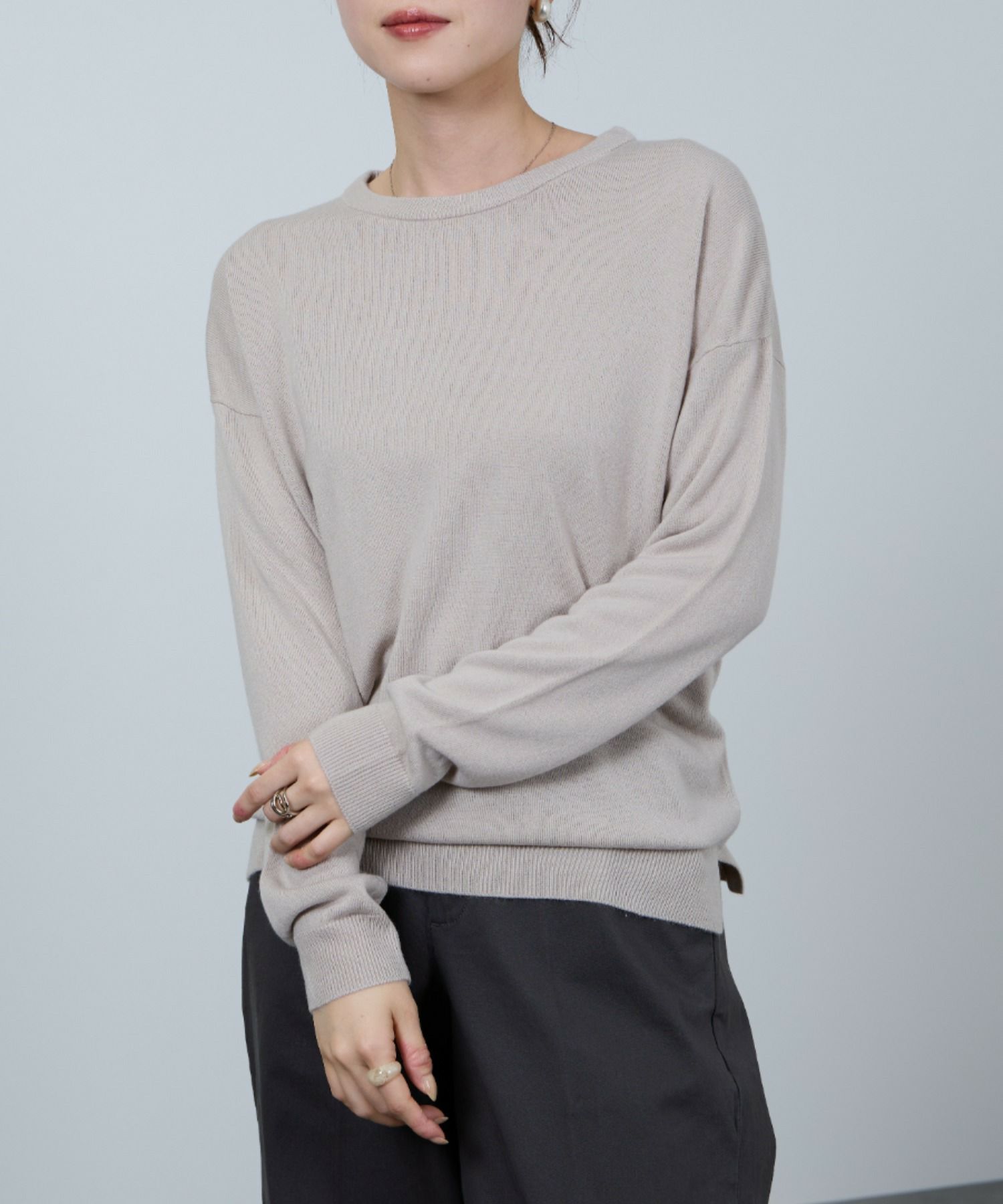 nAvy カシミヤタッチニット クルーネック レディース