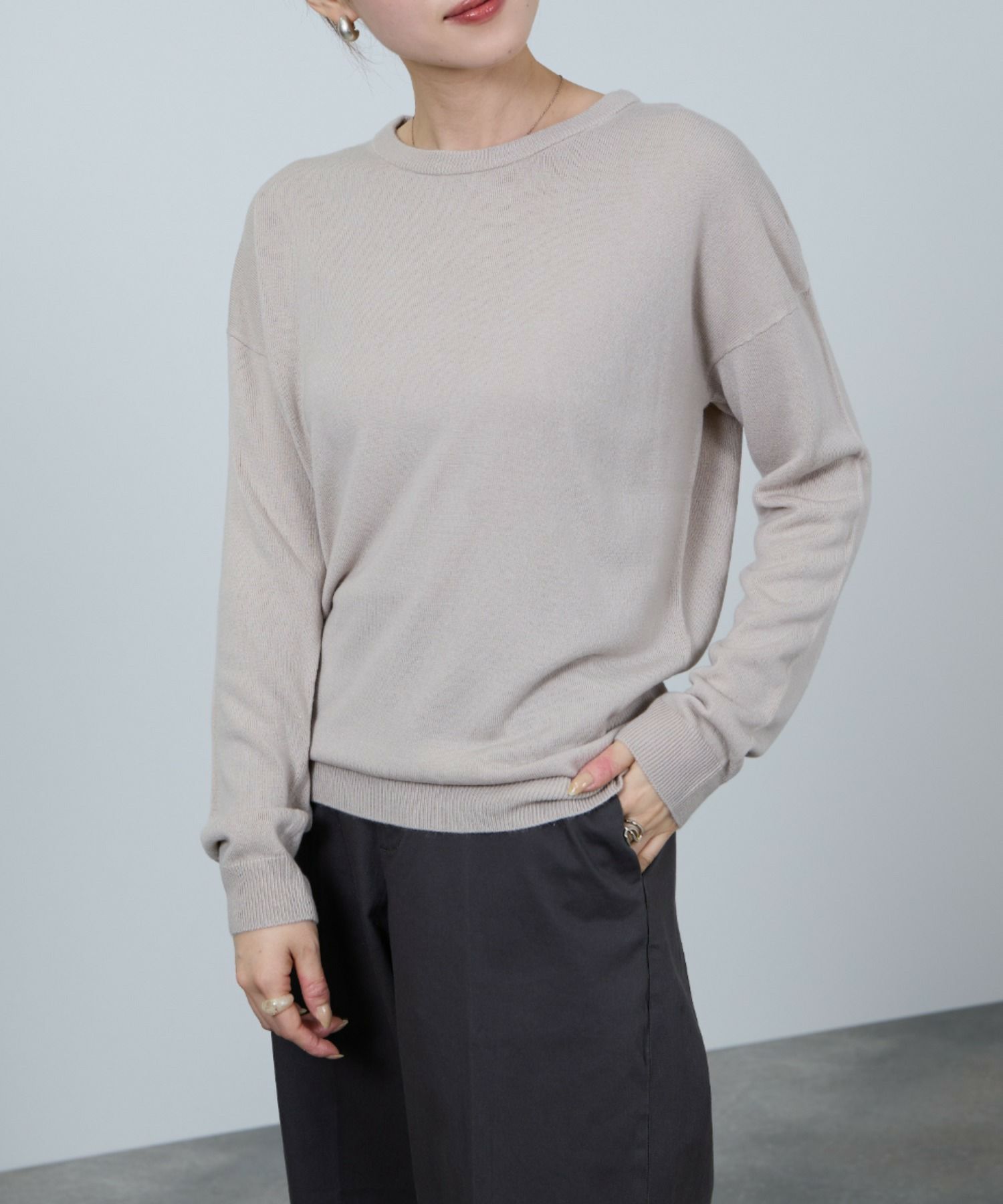 nAvy カシミヤタッチニット クルーネック レディース商品画像-8