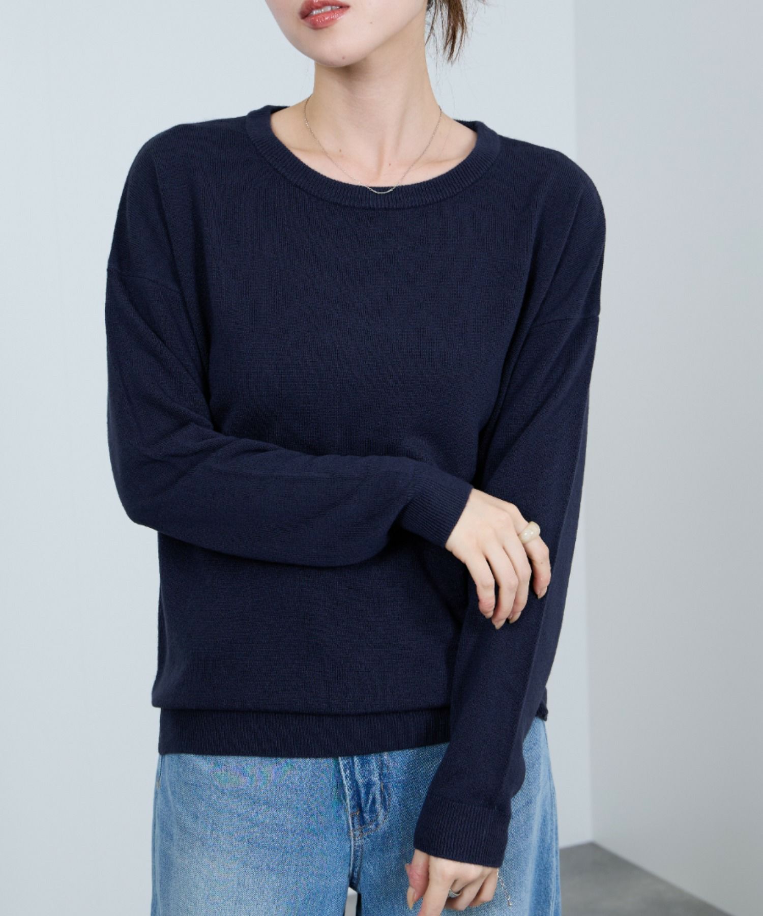 nAvy カシミヤタッチニット クルーネック レディース商品画像-10