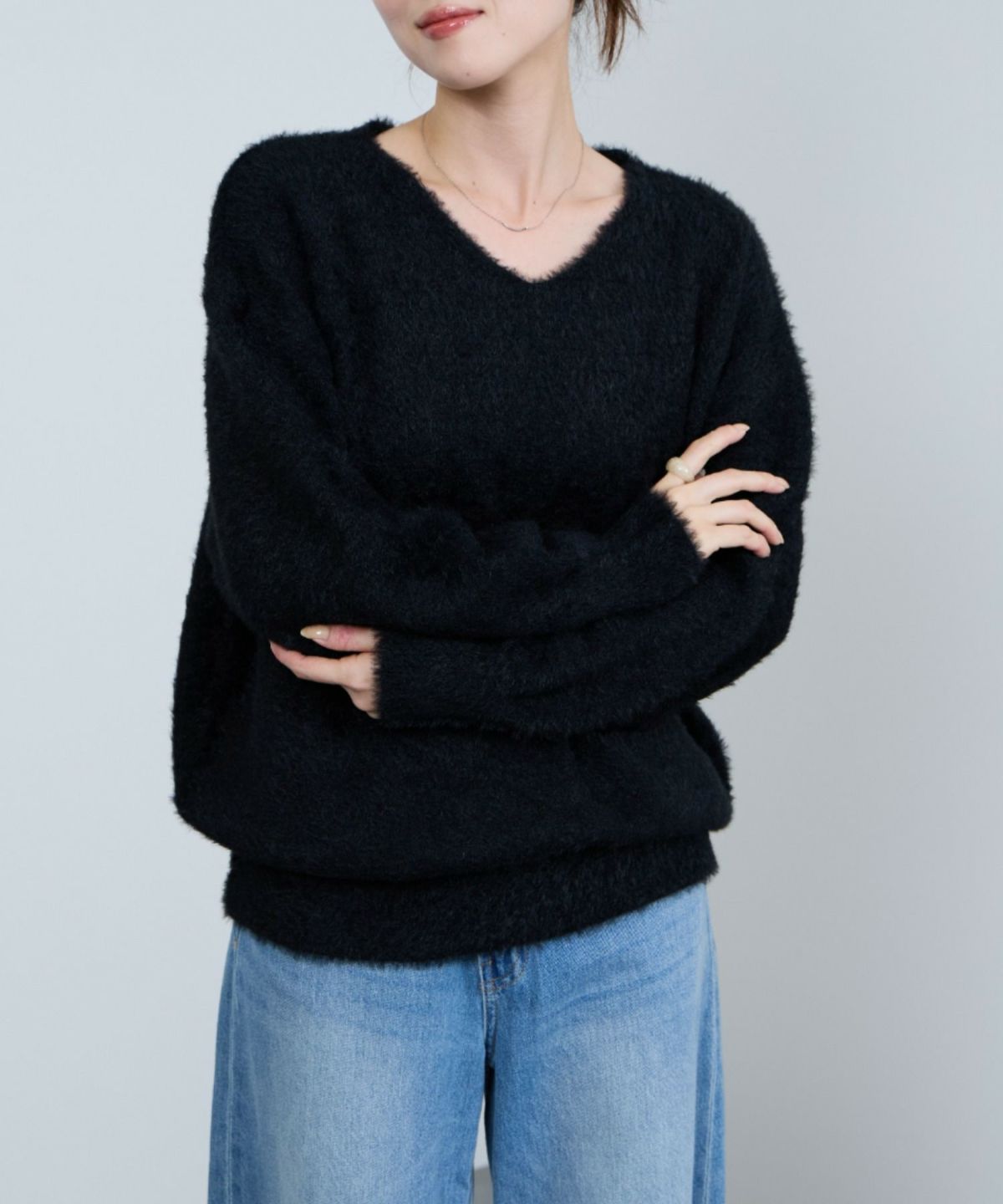 nAvy フェザーVネックプルオーバー レディース