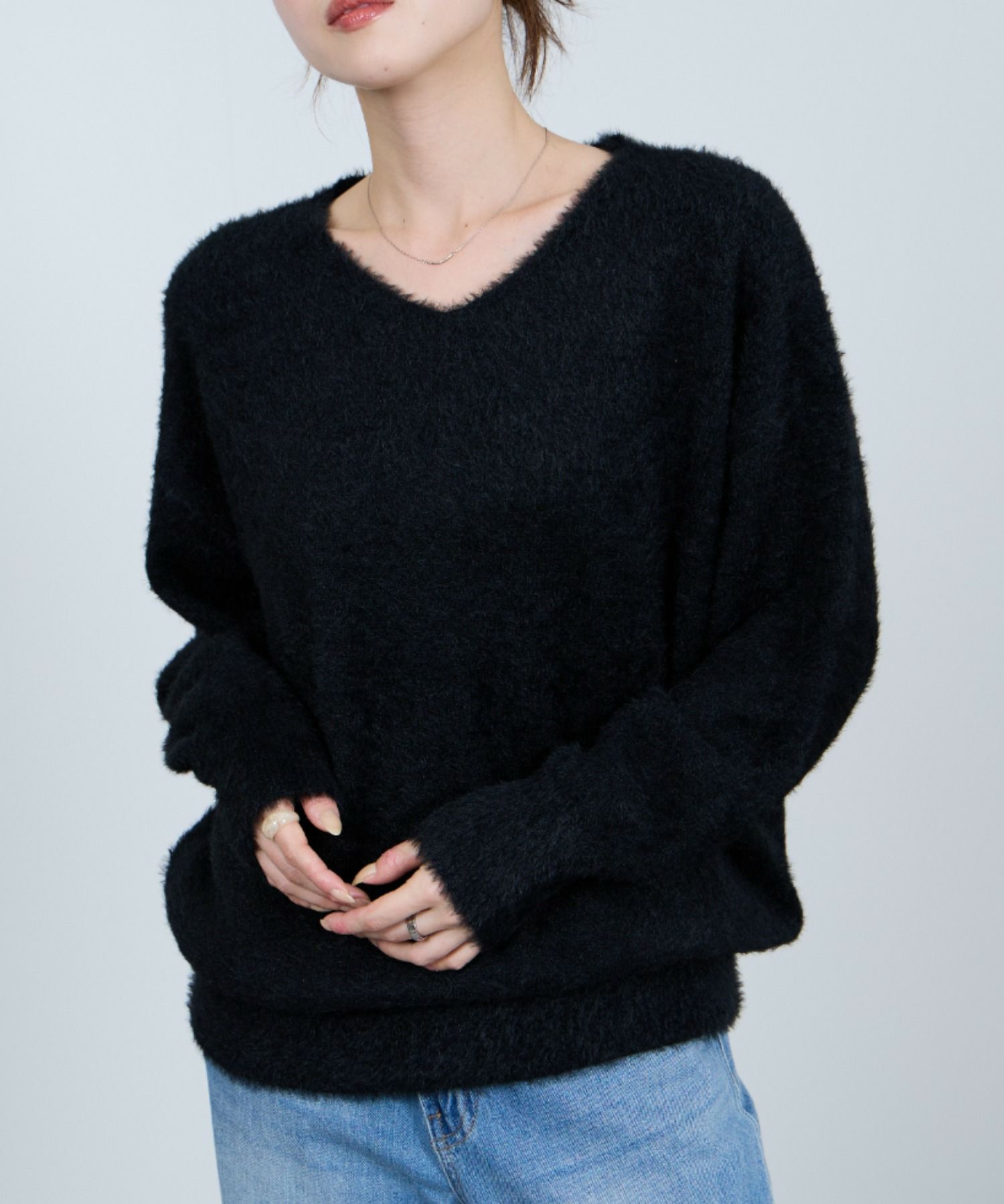 nAvy フェザーVネックプルオーバー レディース