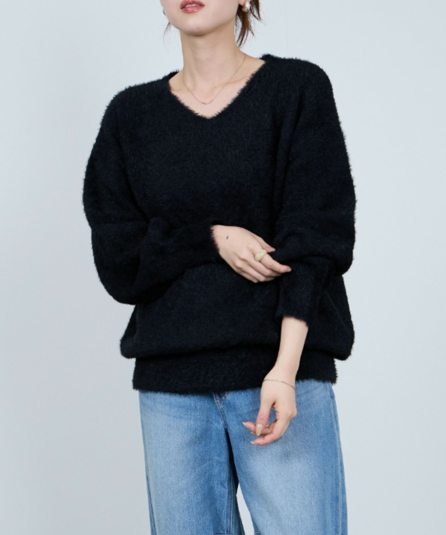 nAvy フェザーVネックプルオーバー レディース