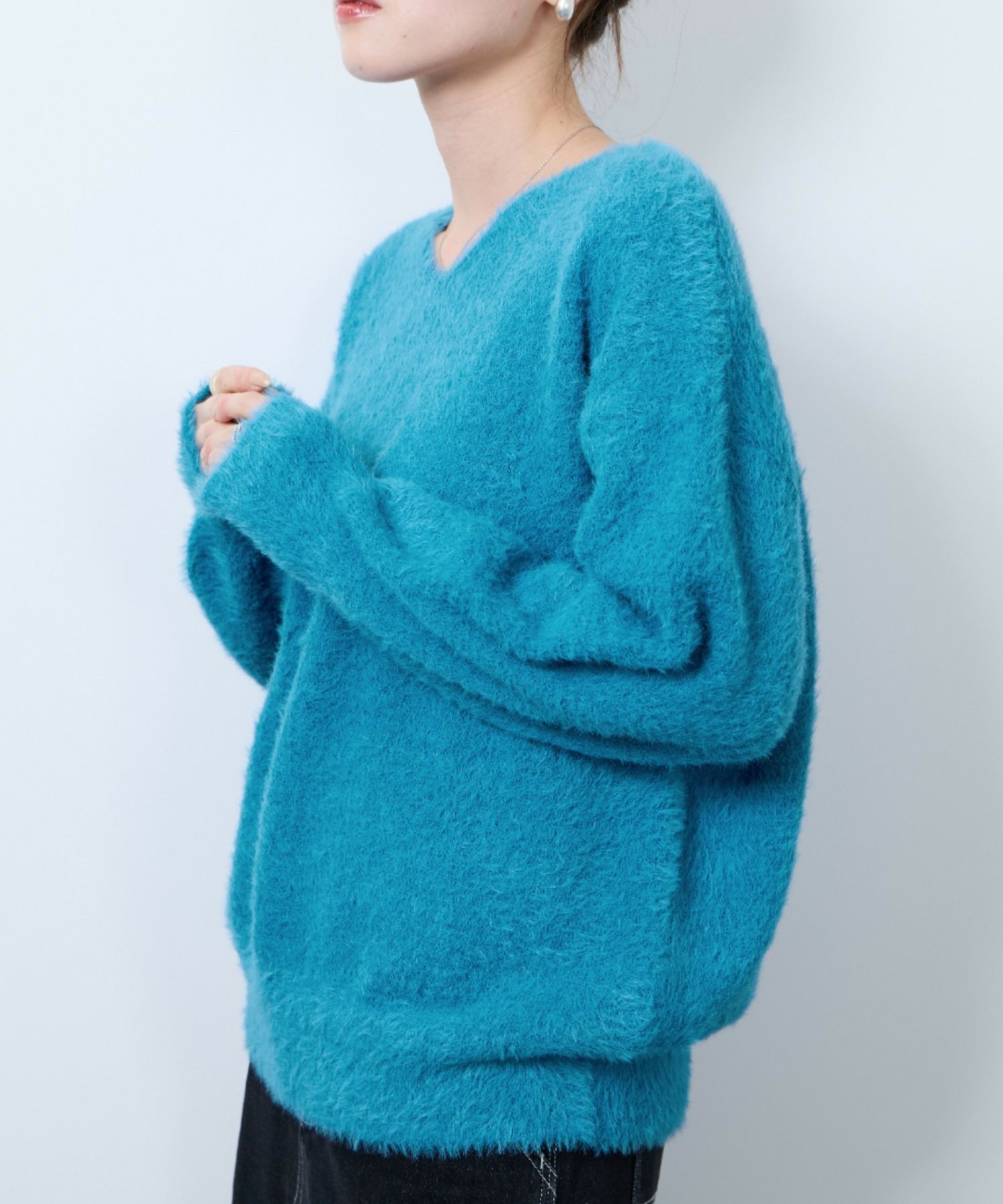 [さらに50%OFF]nAvy  フェザーVネックプルオーバー レディース商品画像-11