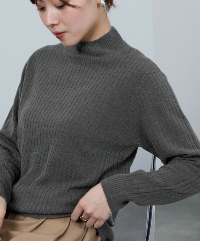 nAvy カシミヤタッチニット リブハイネック レディース商品画像-2