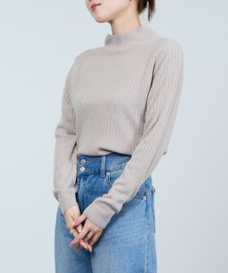 nAvy カシミヤタッチニット リブハイネック レディース商品画像-3