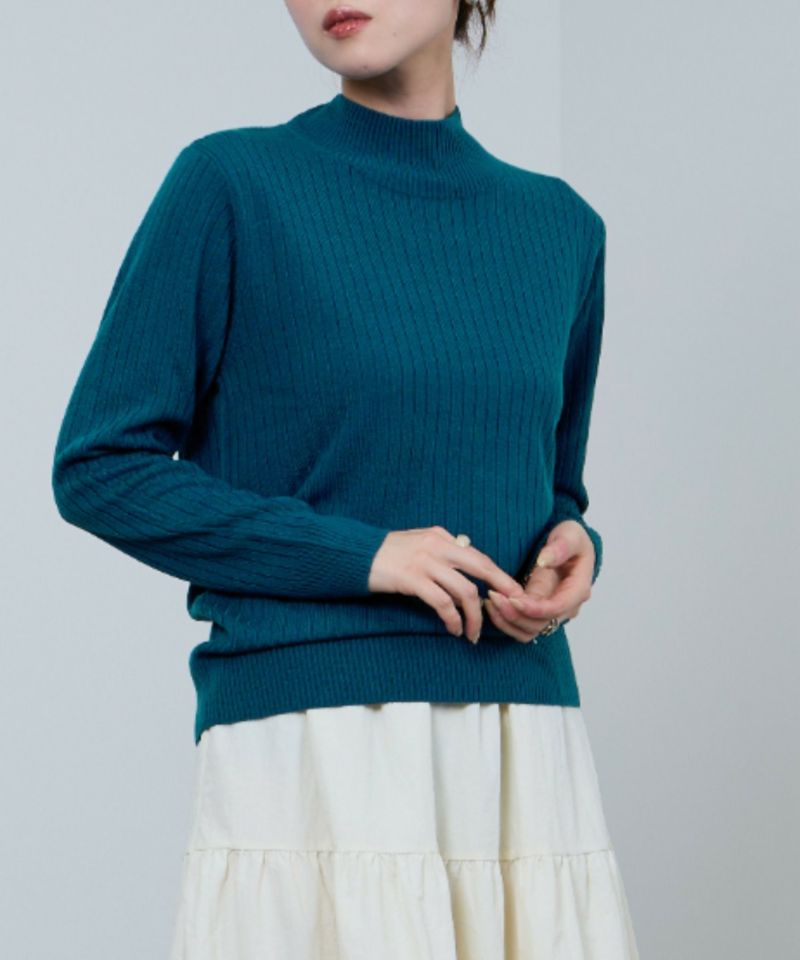 nAvy カシミヤタッチニット リブハイネック レディース商品画像-5