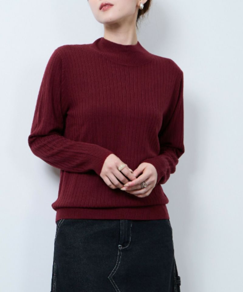 nAvy カシミヤタッチニット リブハイネック レディース商品画像-7