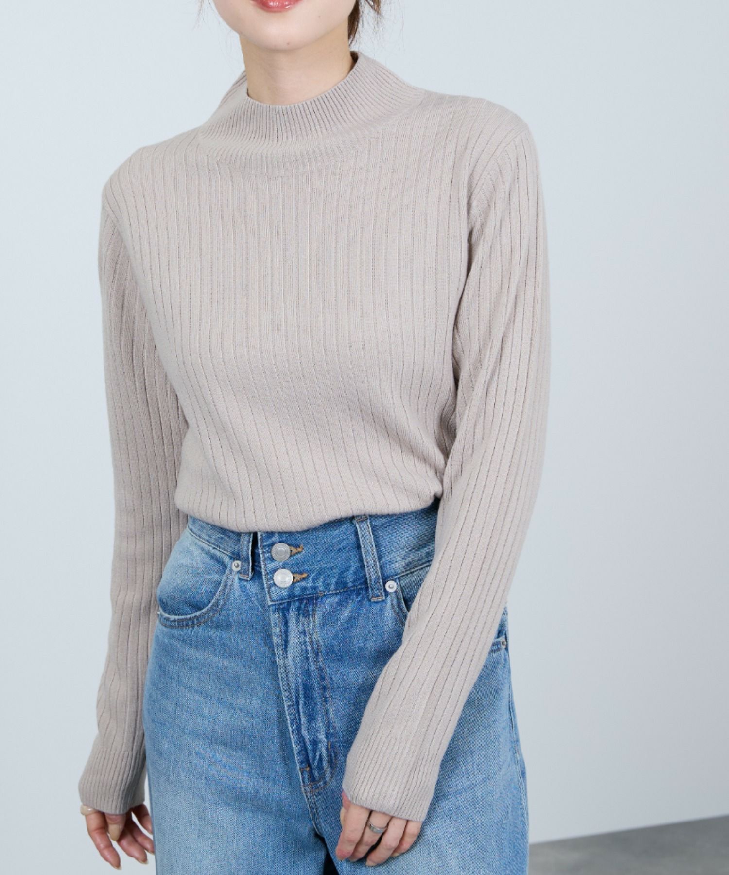 nAvy カシミヤタッチニット リブハイネック レディース商品サムネイル-13