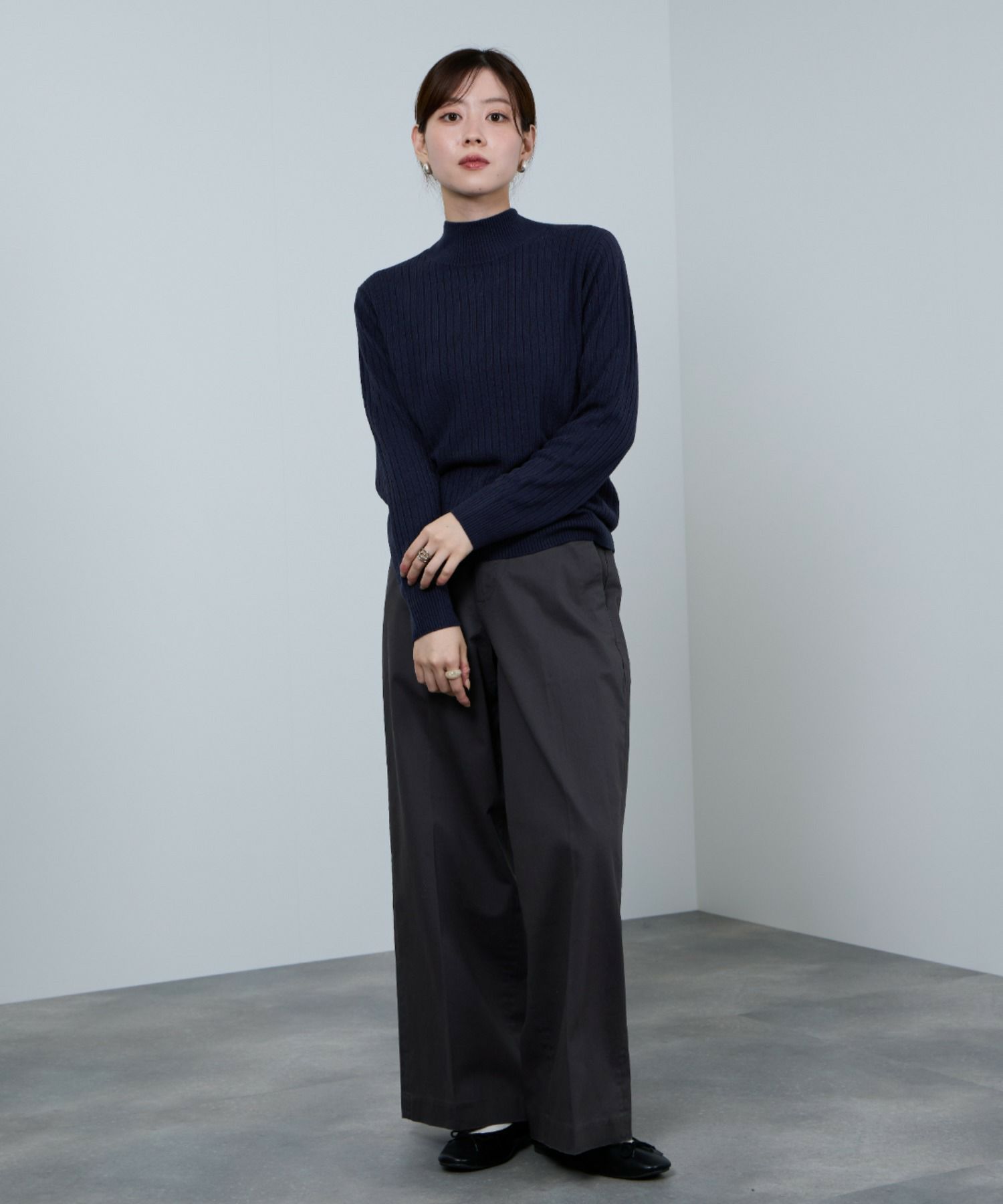 nAvy カシミヤタッチニット リブハイネック レディース商品画像-16