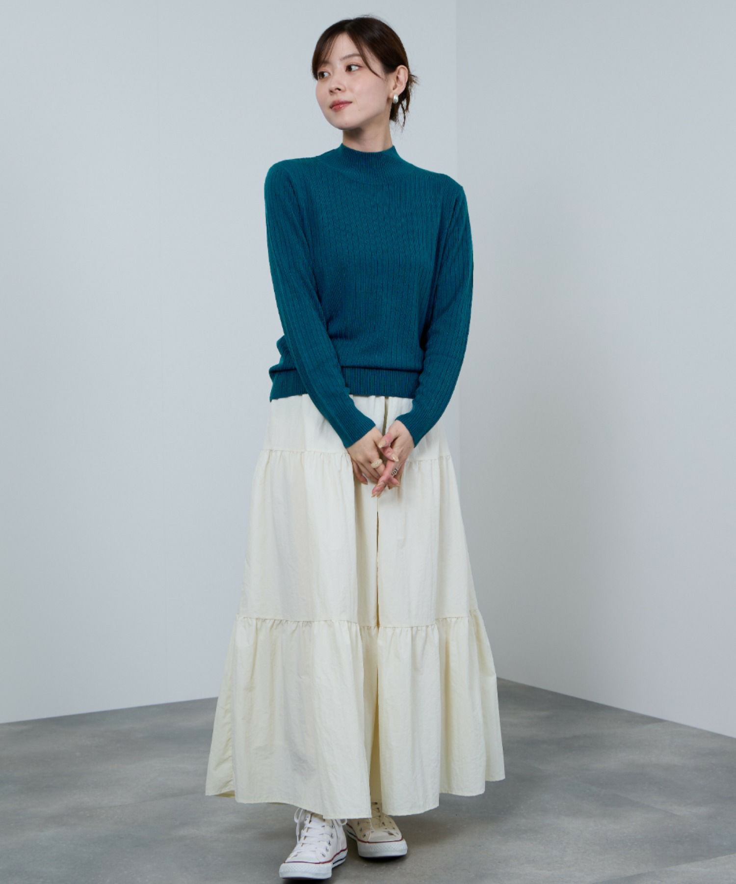 nAvy カシミヤタッチニット リブハイネック レディース商品画像-18