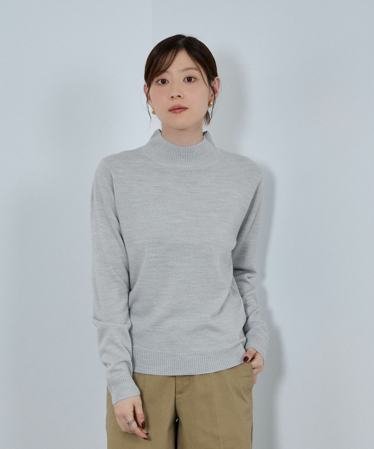 nAvy カシミヤタッチニット ハイネック レディース