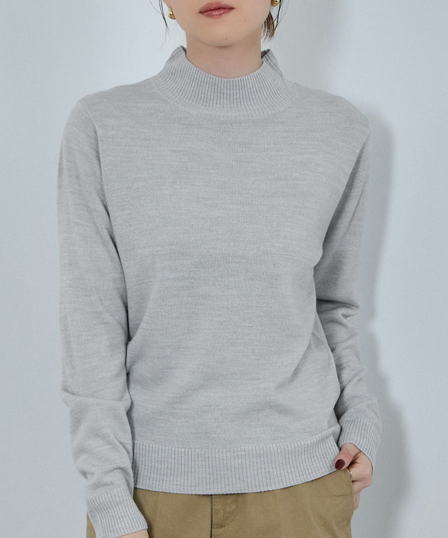 nAvy カシミヤタッチニット ハイネック レディース