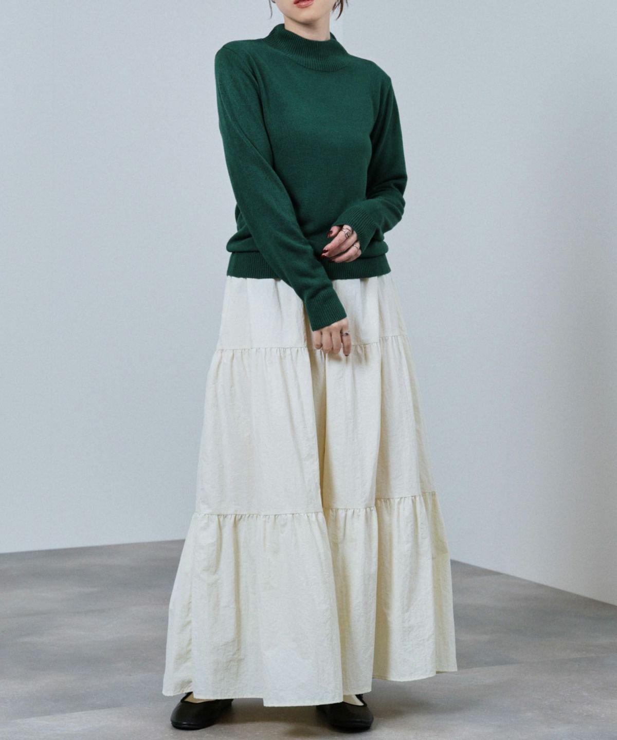 nAvy カシミヤタッチニット ハイネック レディース