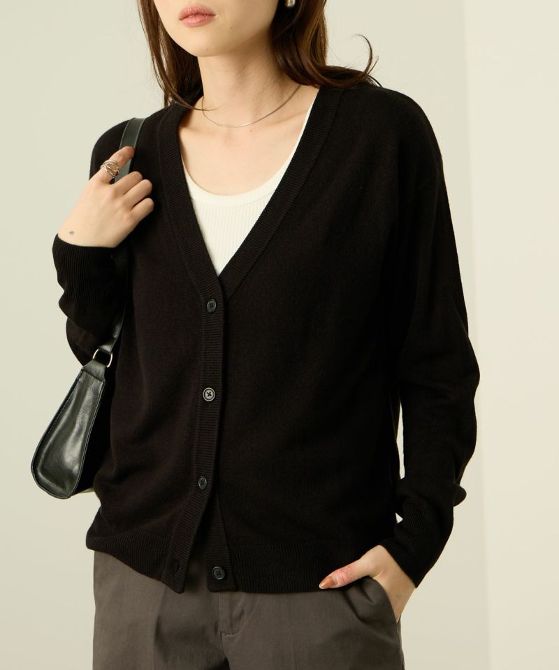 nAvy カシミヤタッチニット Vネックカーディガン レディース商品画像-10
