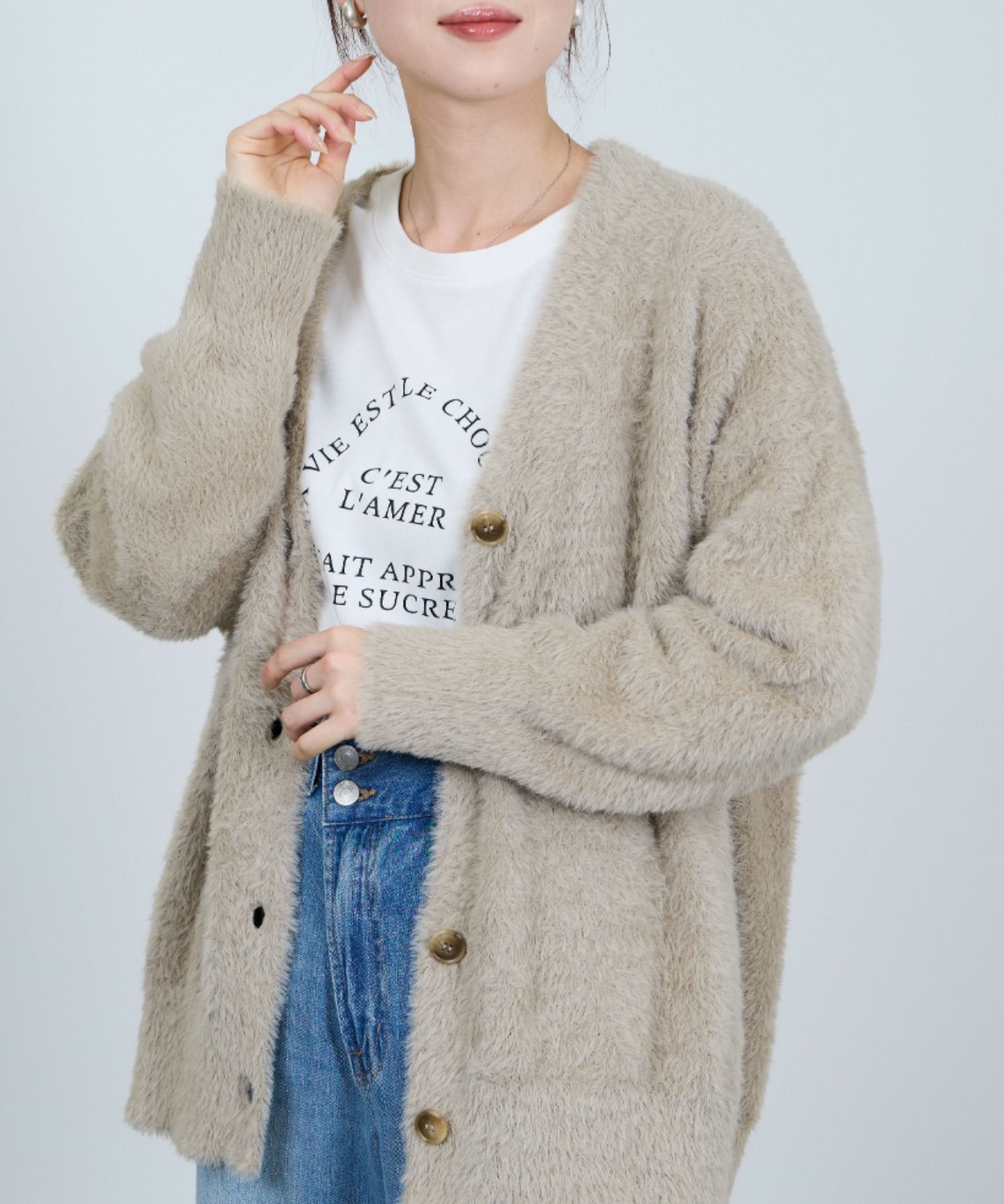 [さらに50%OFF]nAvy  フェザーロングカーディガン レディース商品サムネイル-2