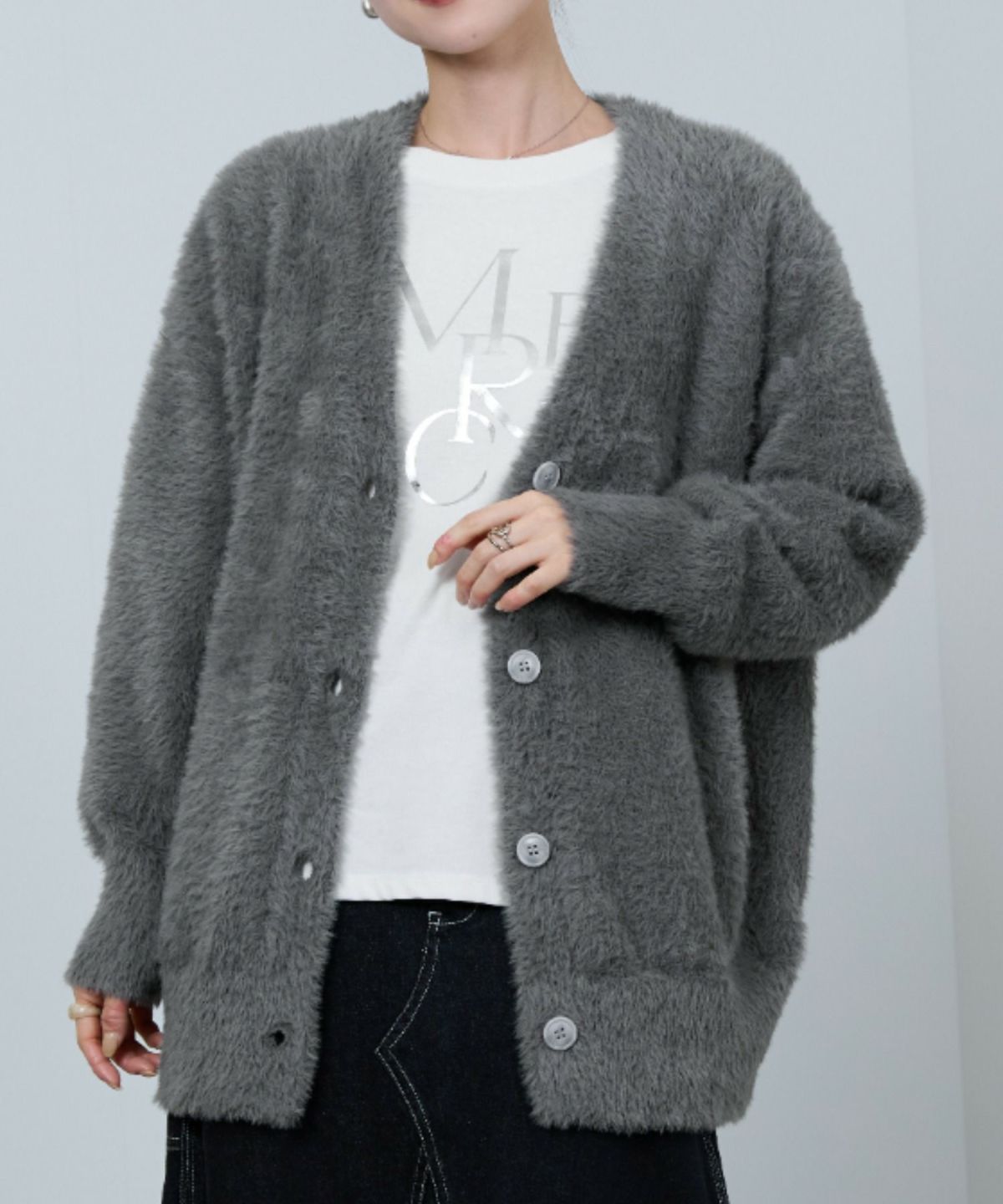 nAvy フェザーロングカーディガン レディース