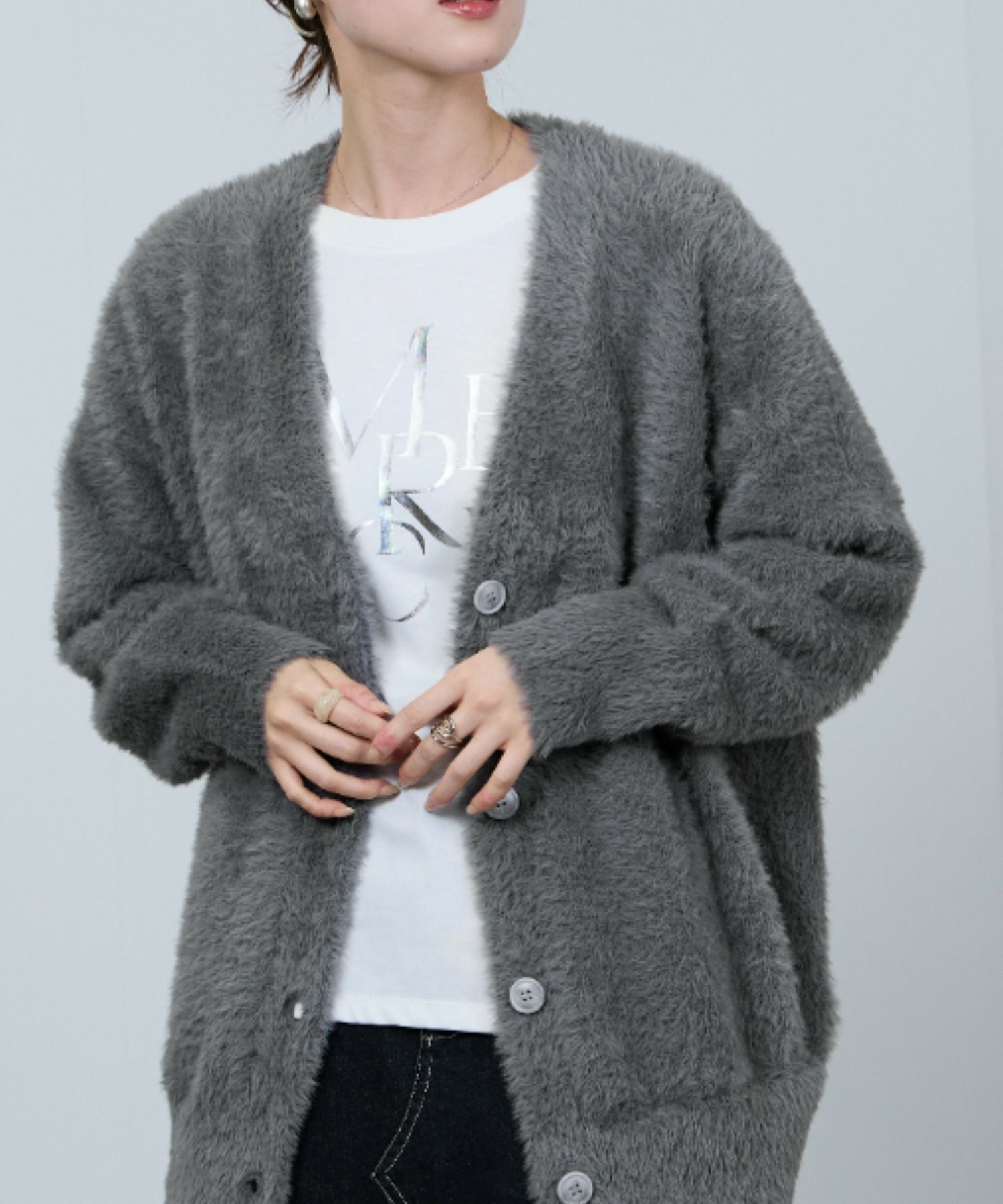 [さらに50%OFF]nAvy  フェザーロングカーディガン レディース商品画像-6