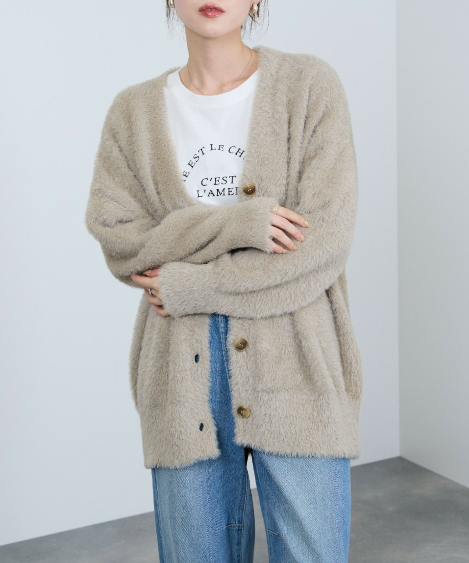 [さらに50%OFF]nAvy  フェザーロングカーディガン レディース商品サムネイル-10