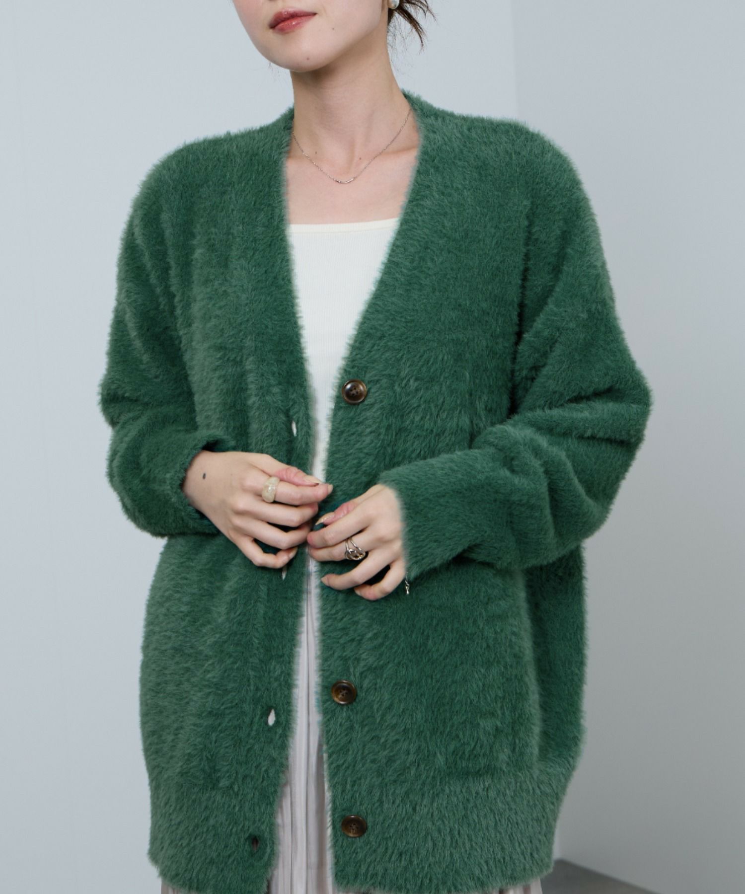 [値下げ]nAvy  フェザーロングカーディガン レディース商品画像-13