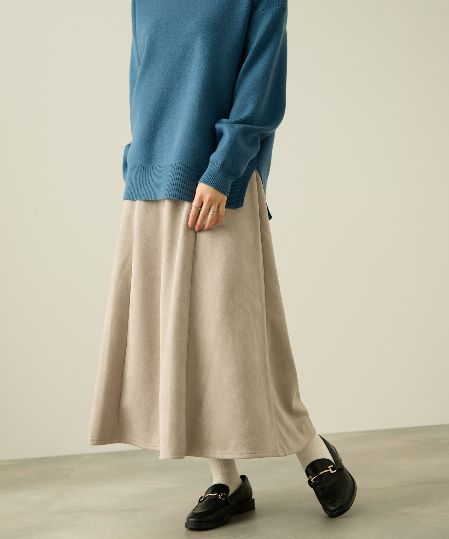 nAvy フェイクスエードフレアスカート レディース