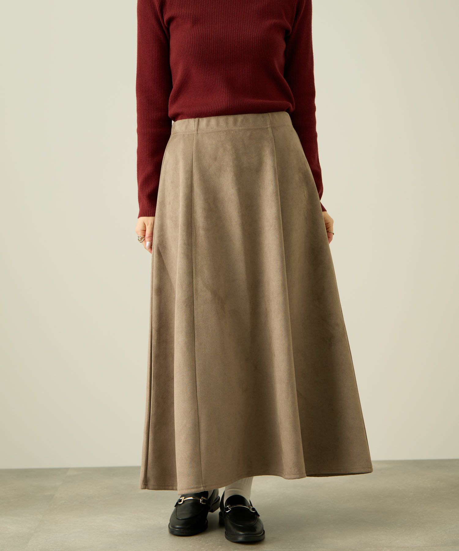 nAvy  フェイクスエードフレアスカート レディース商品画像-3