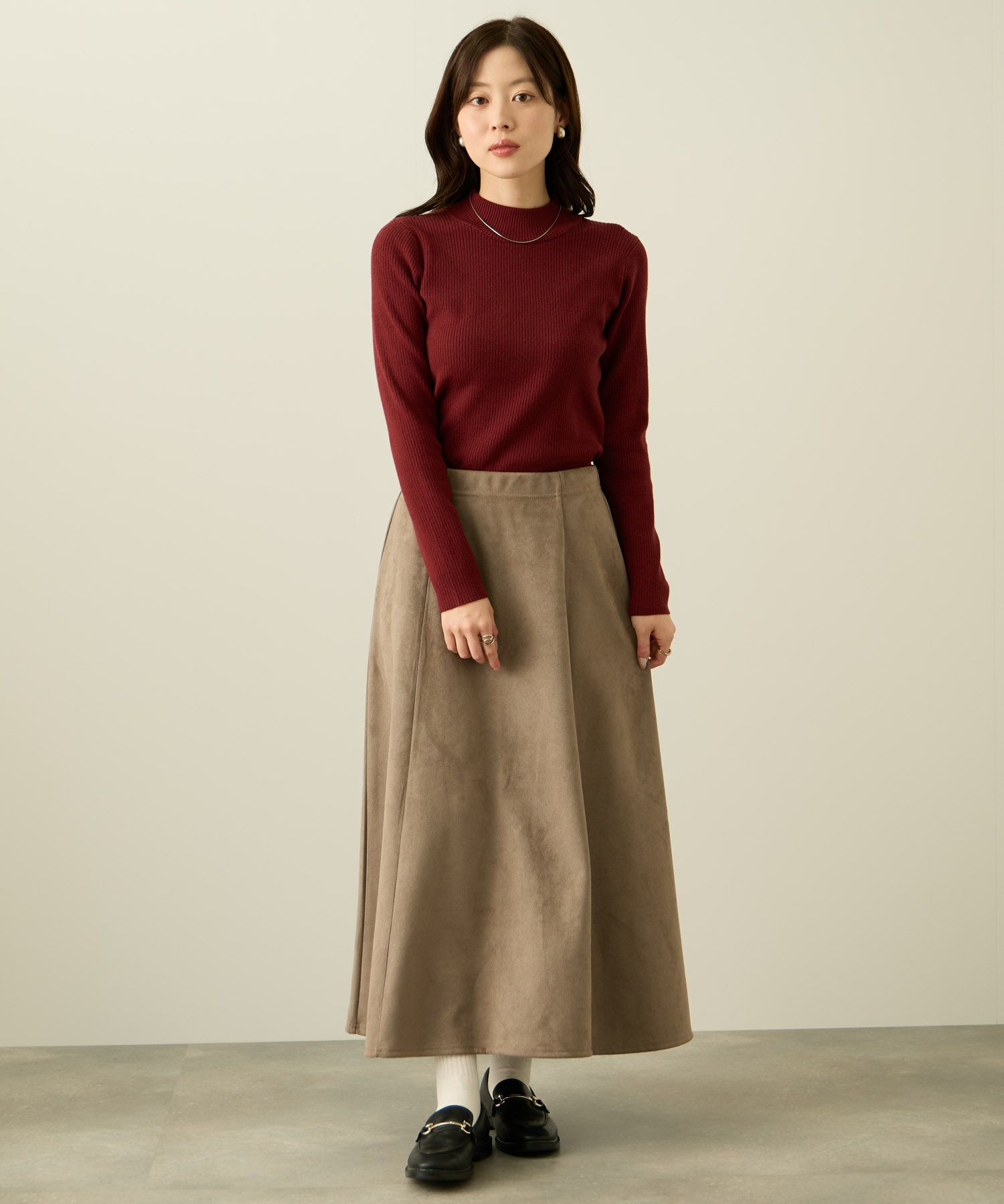 nAvy  フェイクスエードフレアスカート レディース商品画像-5