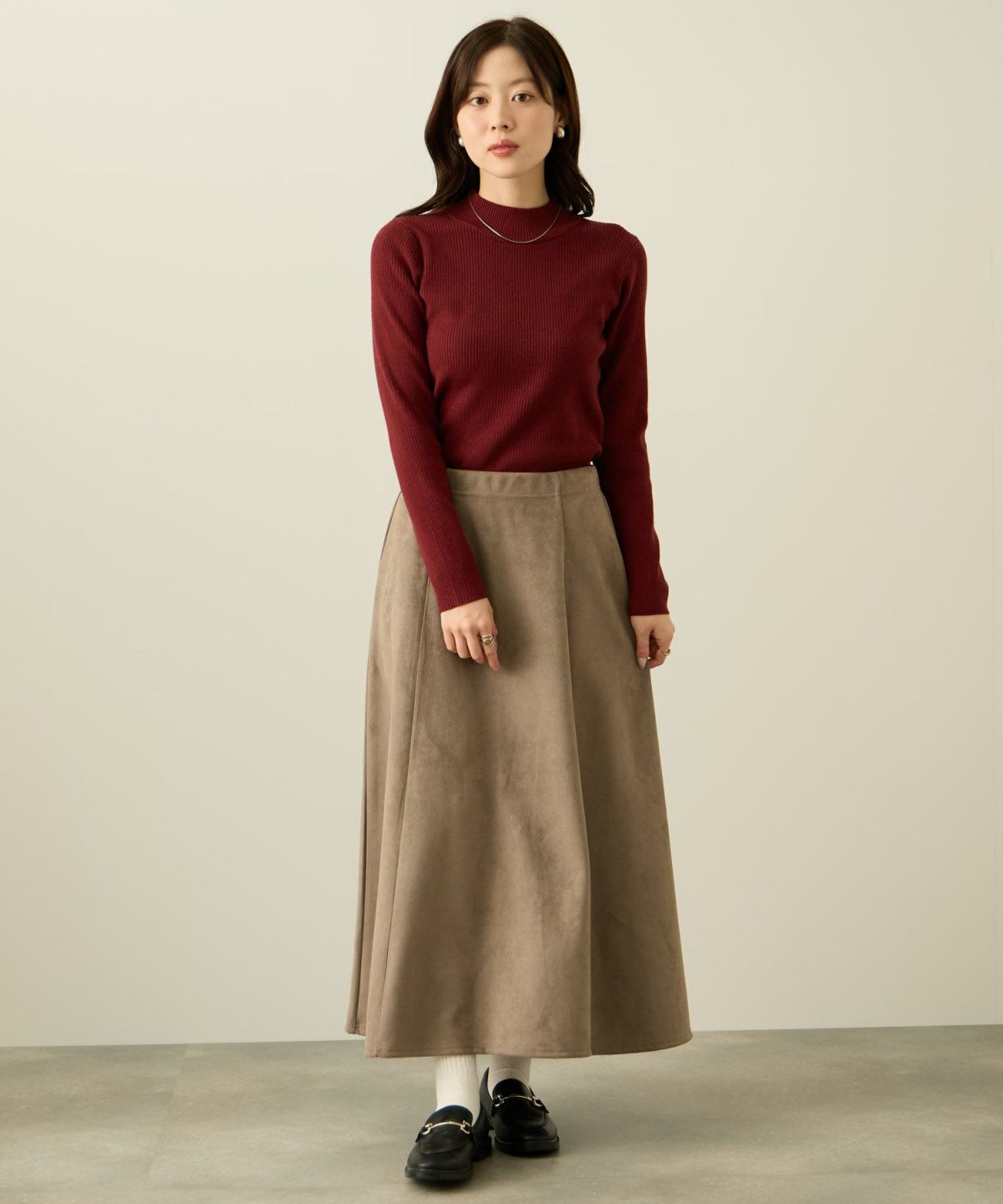 nAvy フェイクスエードフレアスカート レディース