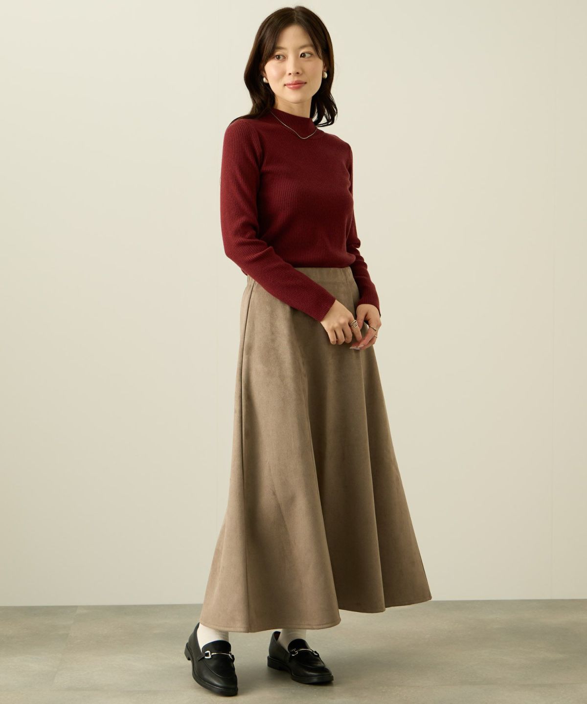 nAvy フェイクスエードフレアスカート レディース