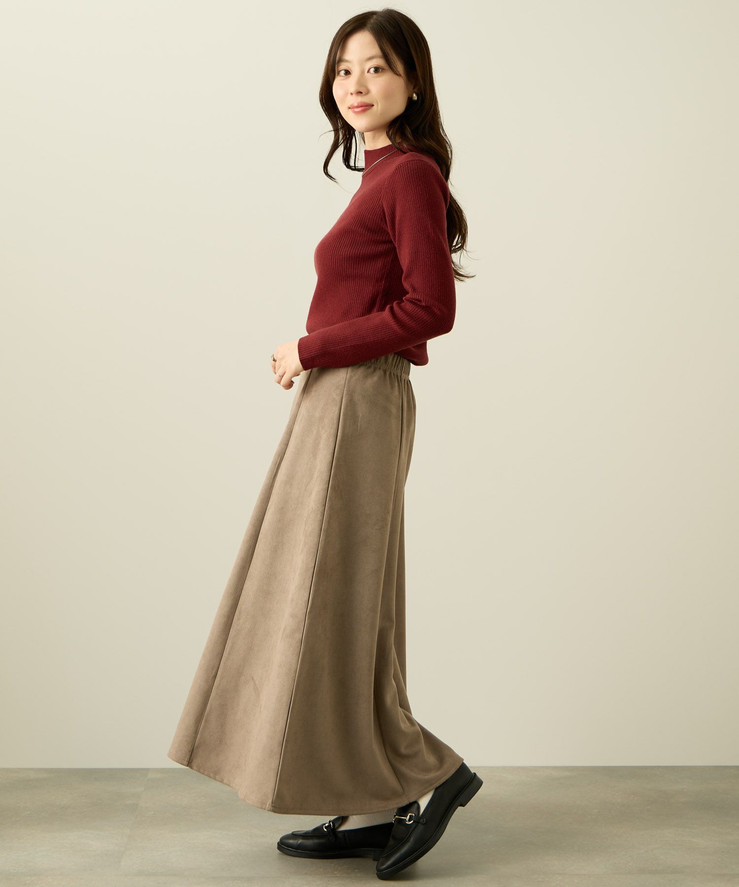 nAvy フェイクスエードフレアスカート レディース商品画像-7