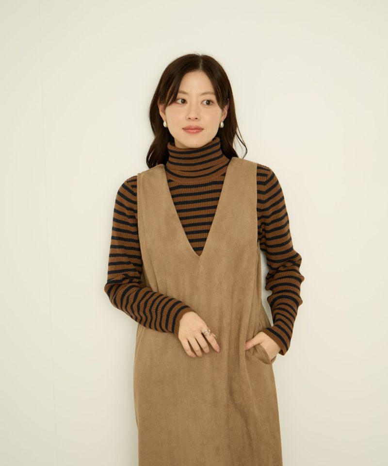 nAvy ポンチ素材 フェイクスエードジャンパースカート レディース商品画像-10