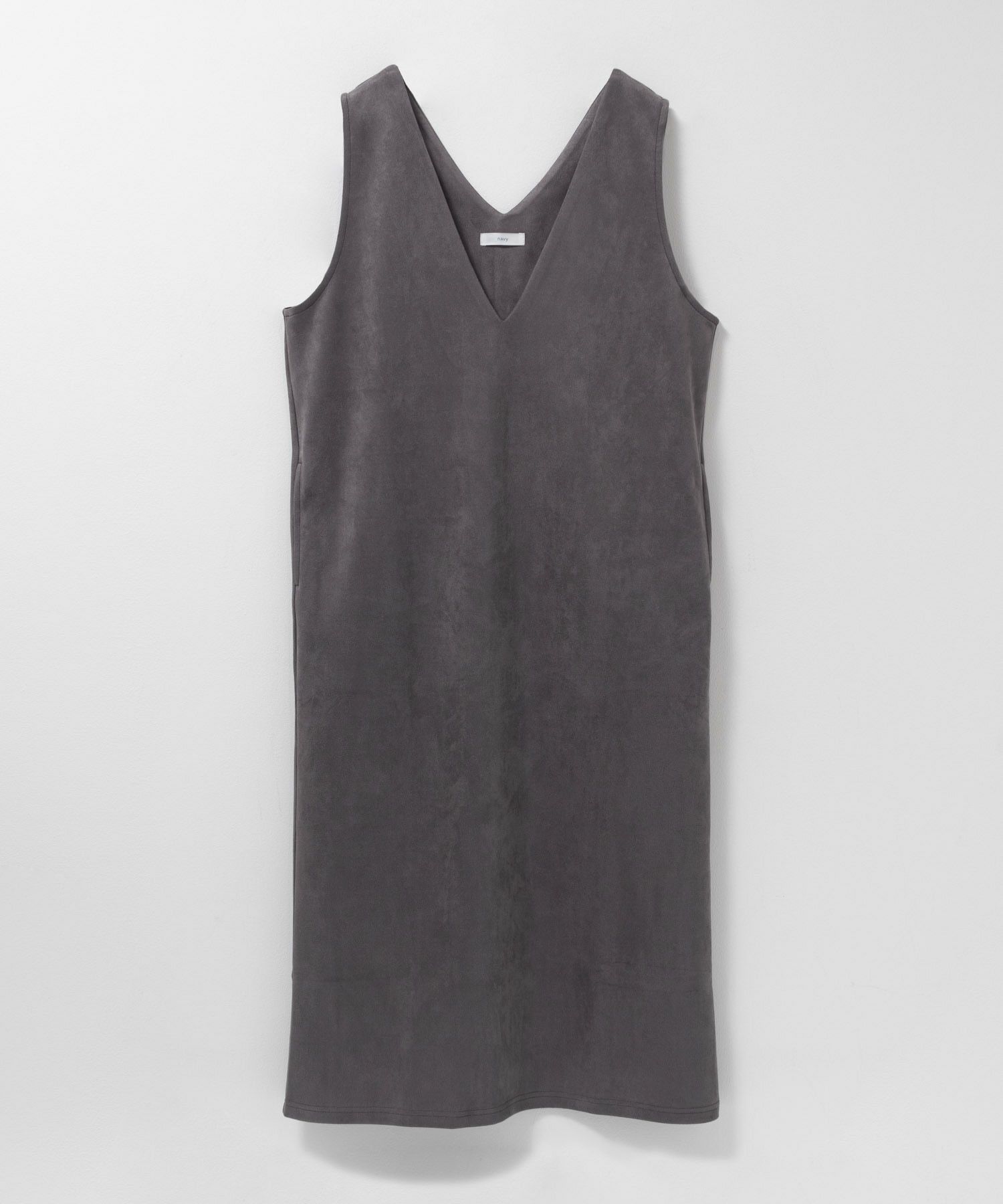 nAvy ポンチ素材 フェイクスエードジャンパースカート レディース