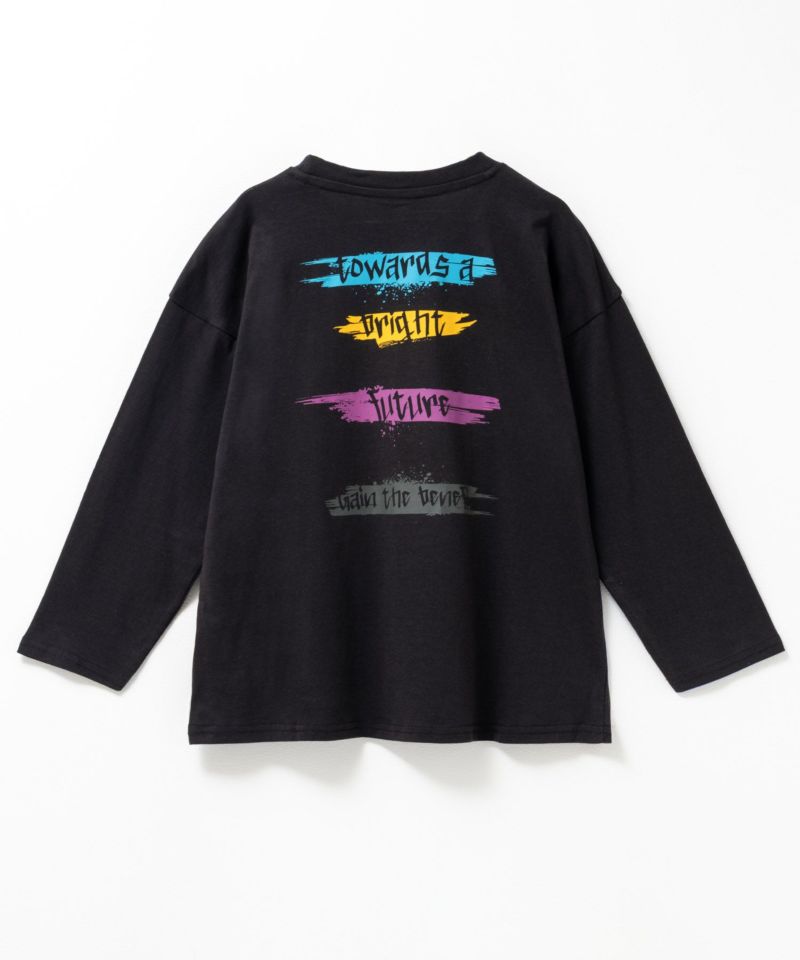 T-GRAPHICS  ペイントプリント長袖Tシャツ キッズ メール便 対応商品商品画像-2