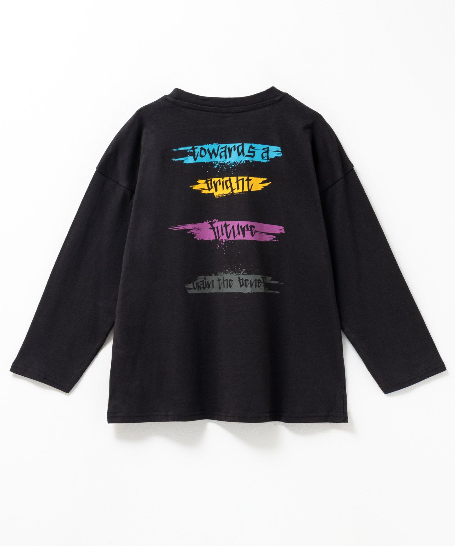 T-GRAPHICS ペイントプリント長袖Tシャツ キッズ メール便 対応商品