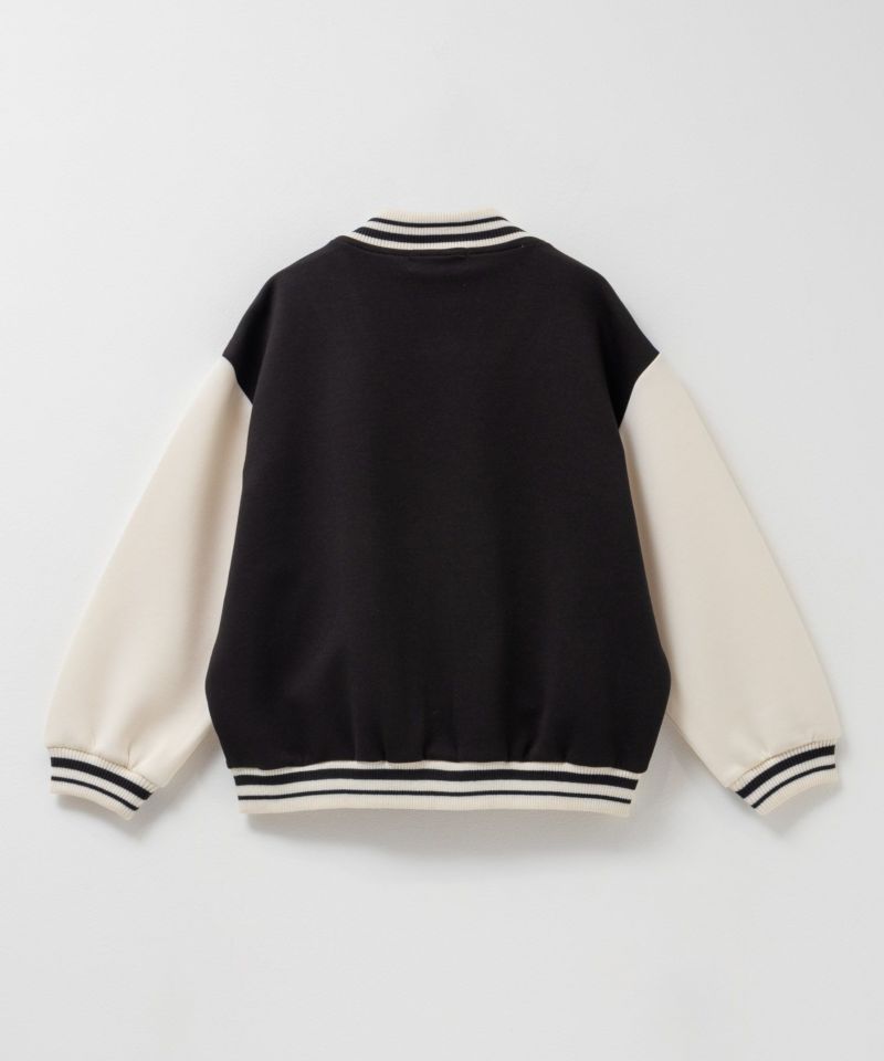 NAVY  ポンチ素材 スタジャン キッズ商品画像-2