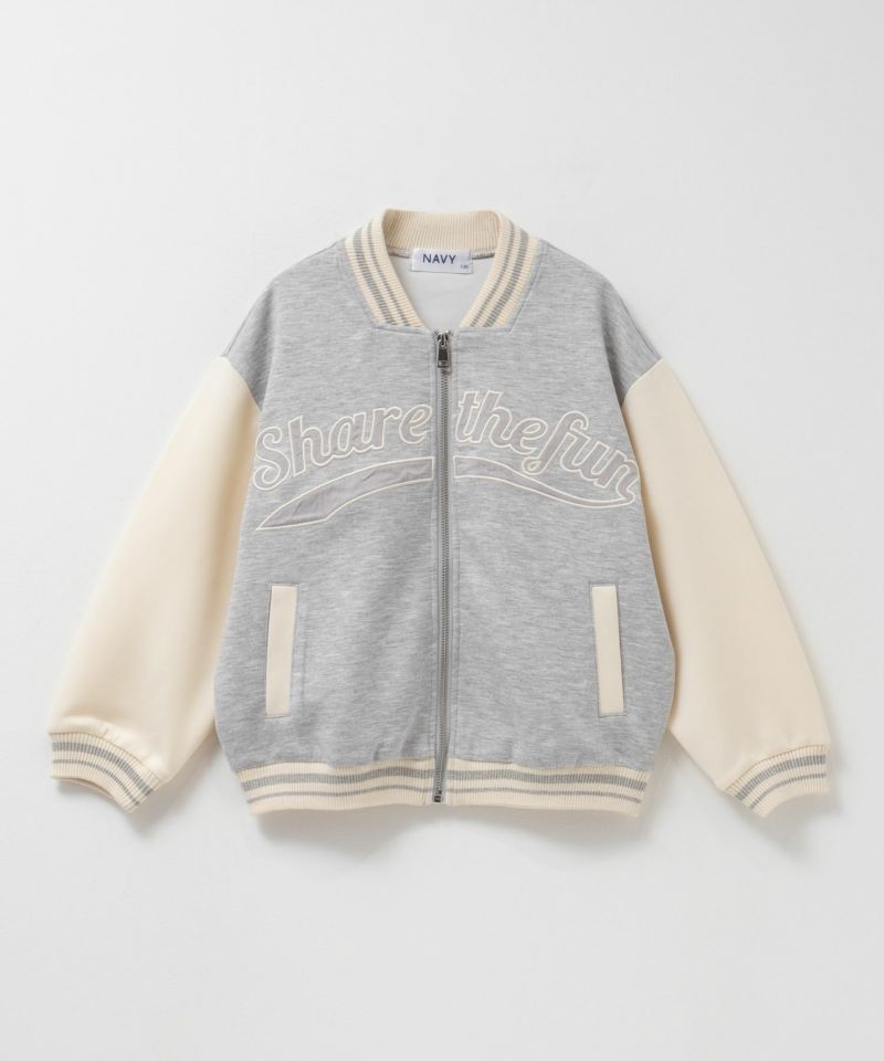 NAVY ポンチ素材 スタジャン キッズ商品画像-3