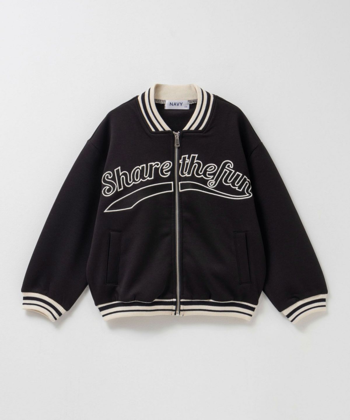 NAVY ポンチ素材 スタジャン キッズ