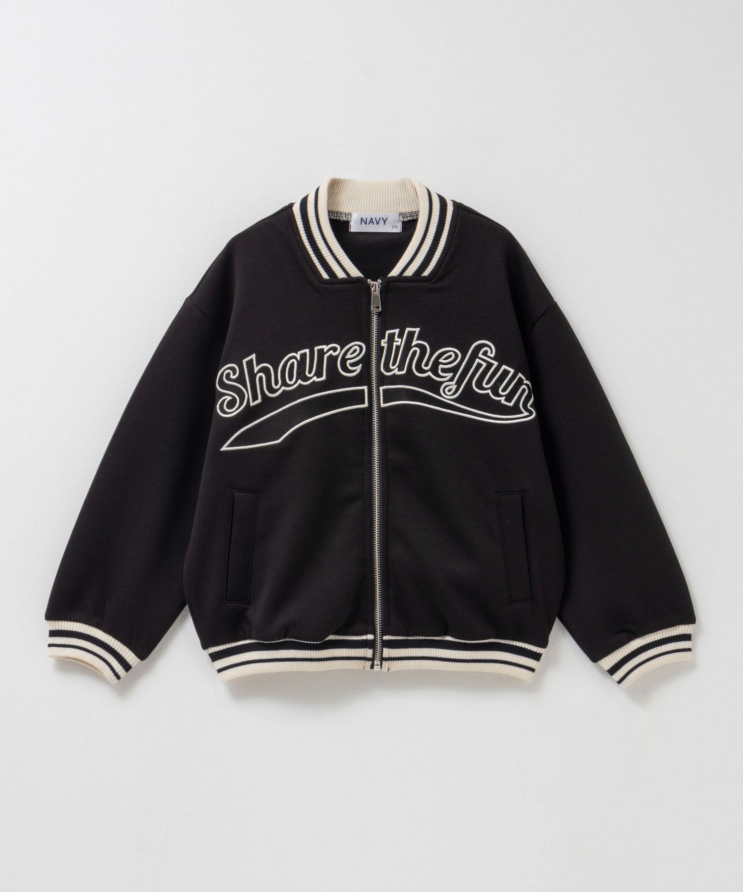 NAVY ポンチ素材 スタジャン キッズ