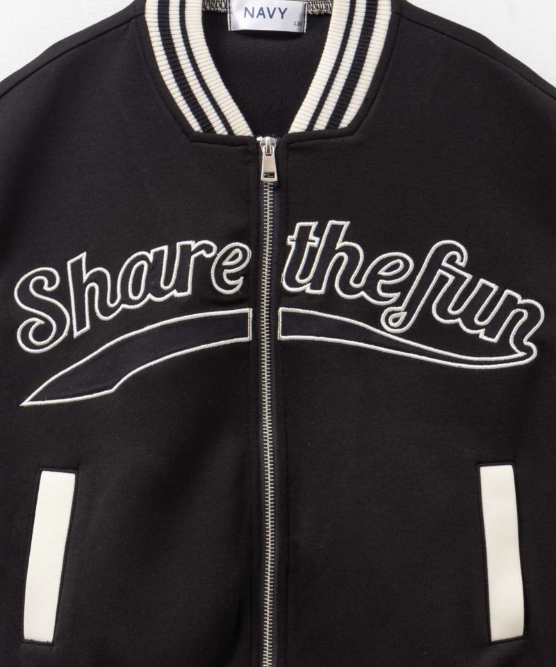 NAVY  ポンチ素材 スタジャン キッズ商品画像-11