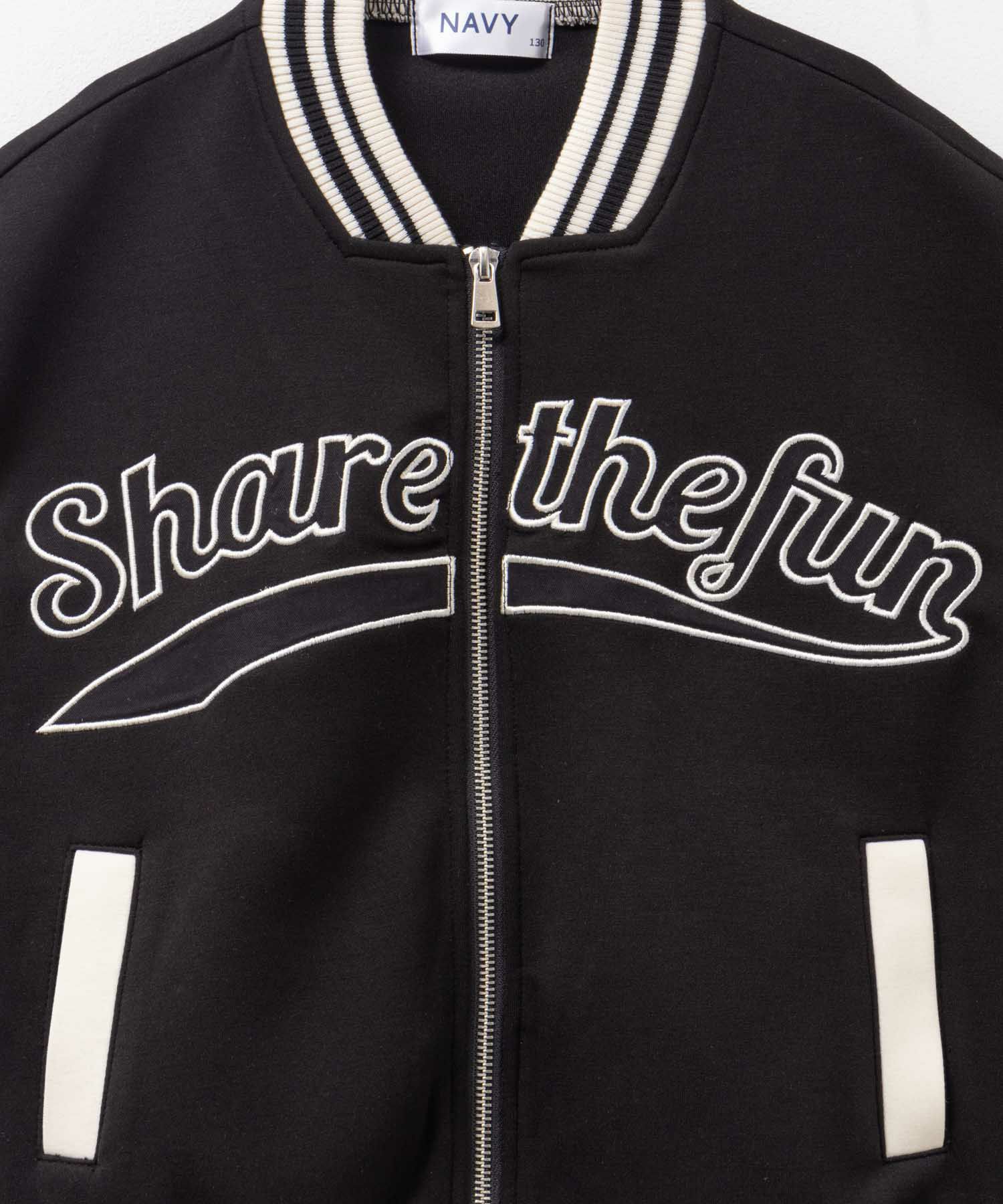 NAVY  ポンチ素材 スタジャン キッズ商品画像-11